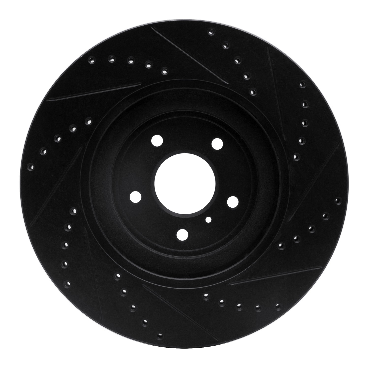 DYN 633-68012L DFC Brake Rotor - Drilled and Slotted - Black - Image 2