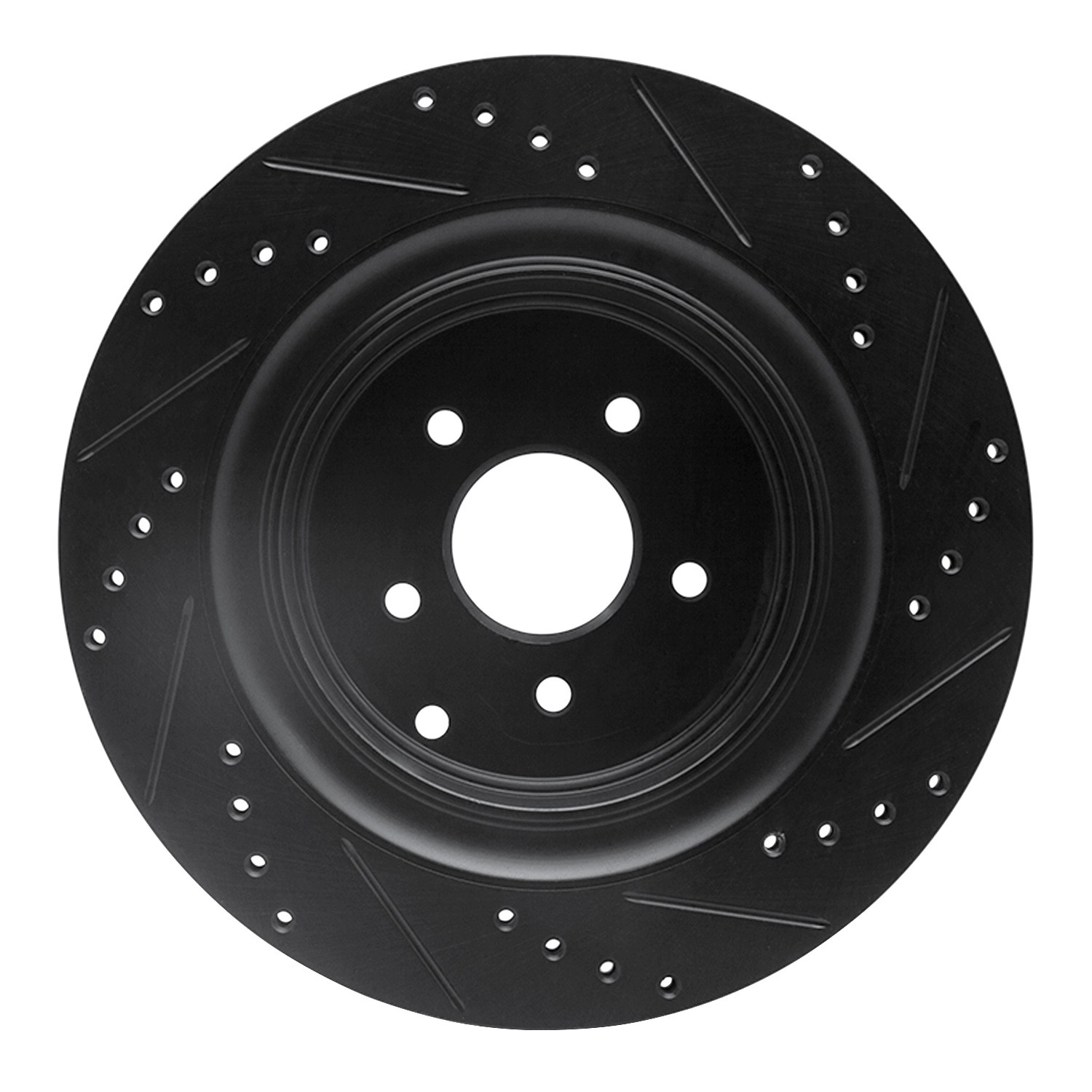 DYN 633-68015L DFC Brake Rotor - Drilled and Slotted - Black - Image 2