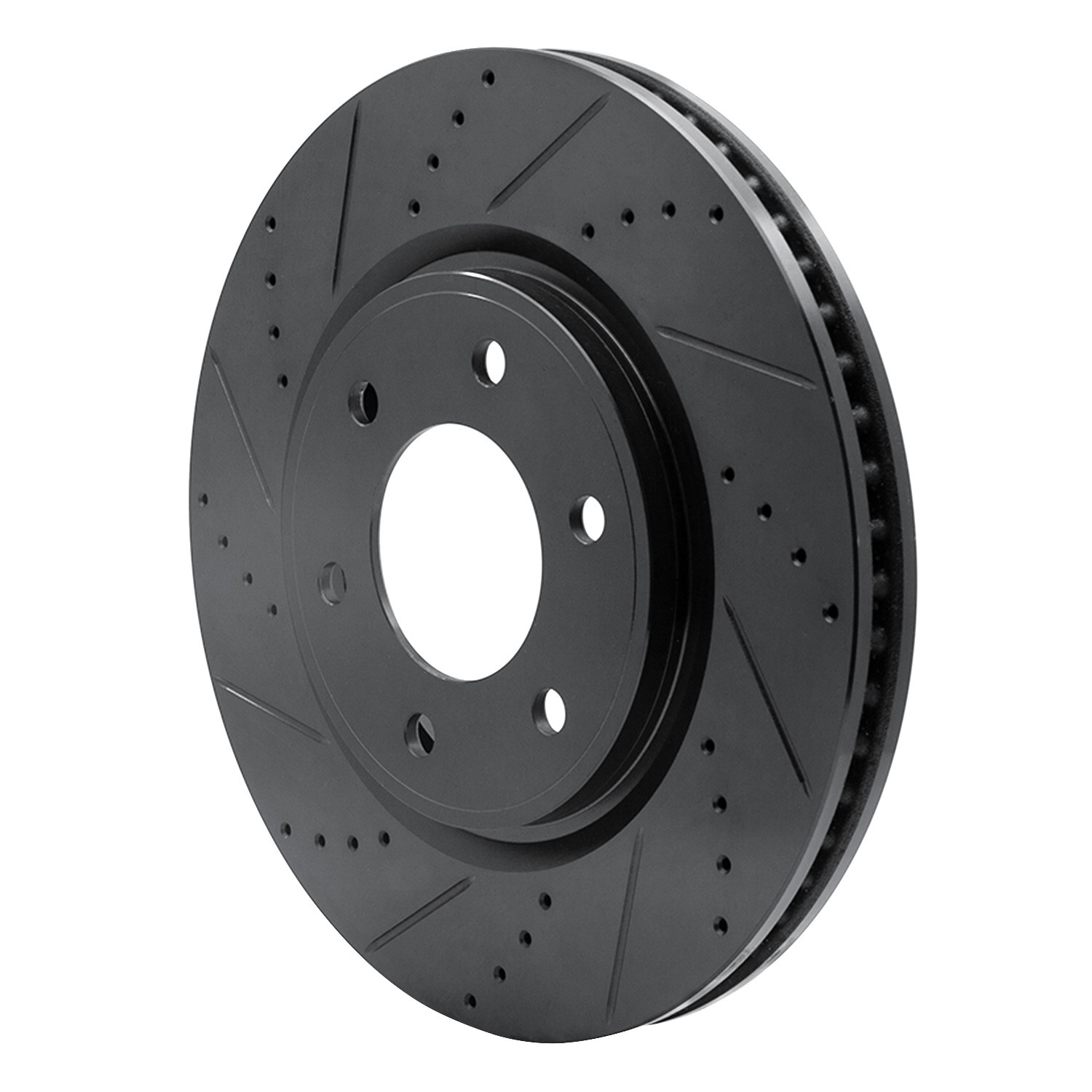 DYN 633-68016L DFC Brake Rotor - Drilled and Slotted - Black