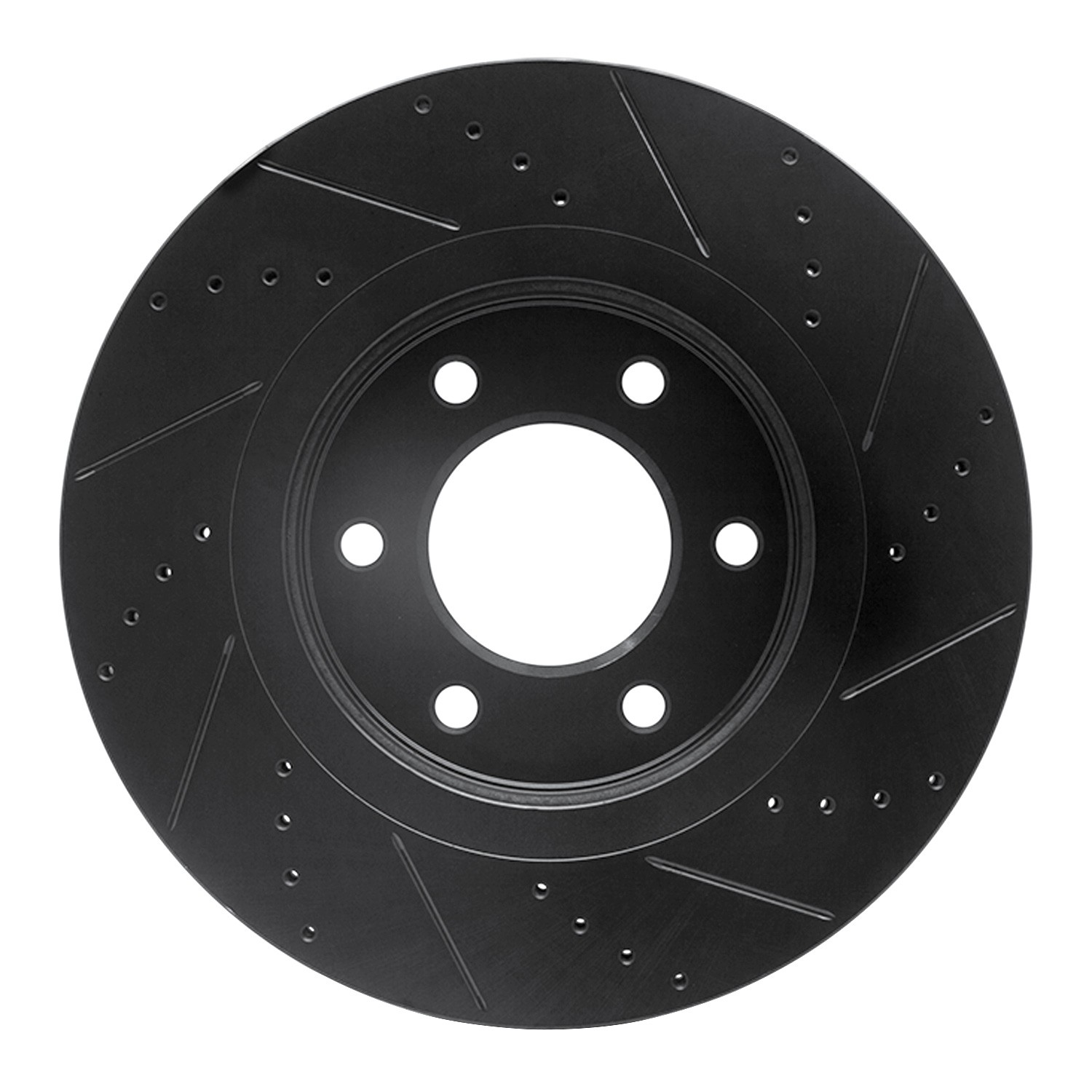 DYN 633-68016L DFC Brake Rotor - Drilled and Slotted - Black - Image 2