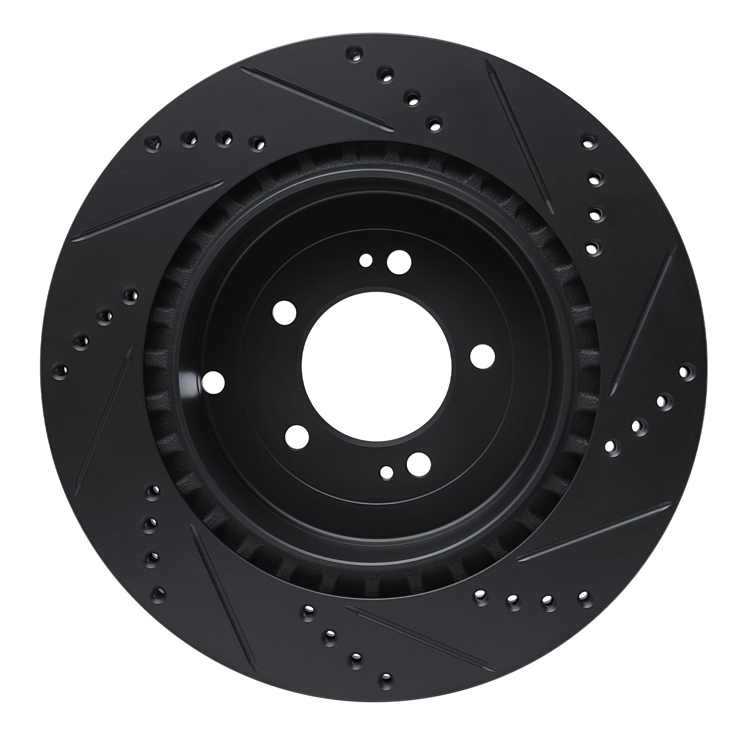 DYN 633-72042L DFC Brake Rotor - Drilled and Slotted - Black - Image 2