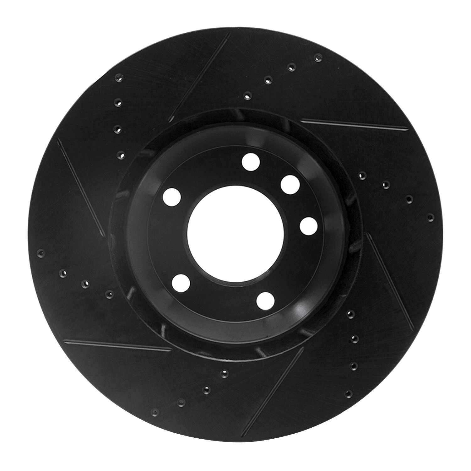 DYN 633-74051D DFC Brake Rotor - Drilled and Slotted - Black - Image 2
