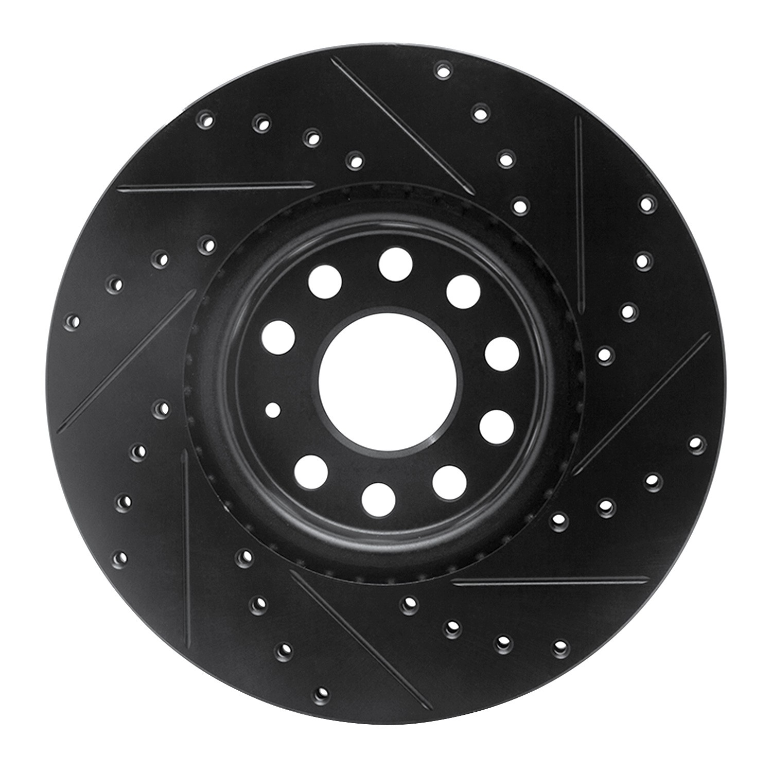 DYN 633-74053L DFC Brake Rotor - Drilled and Slotted - Black - Image 2