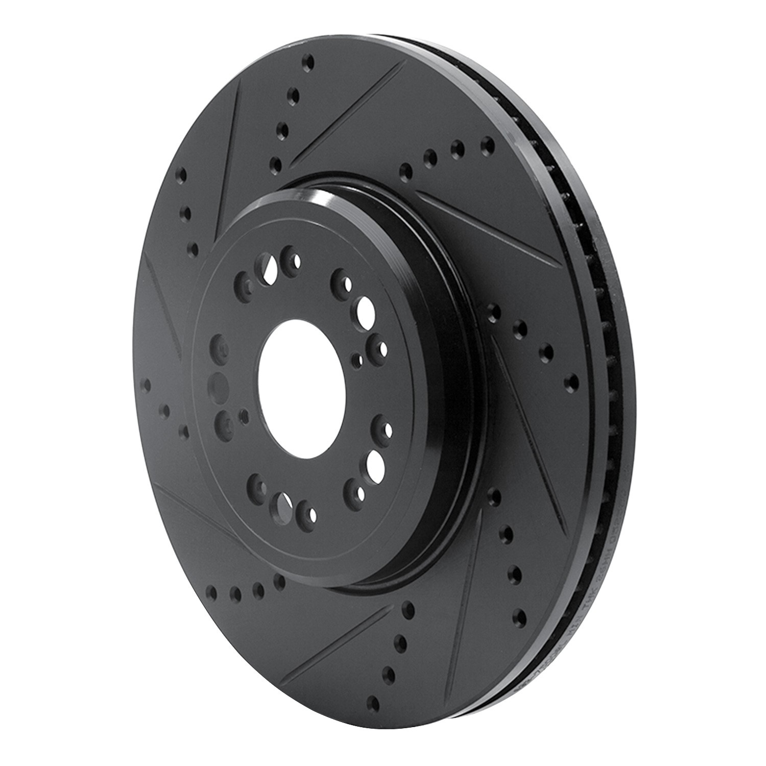 DYN 633-75008L DFC Brake Rotor - Drilled and Slotted - Black