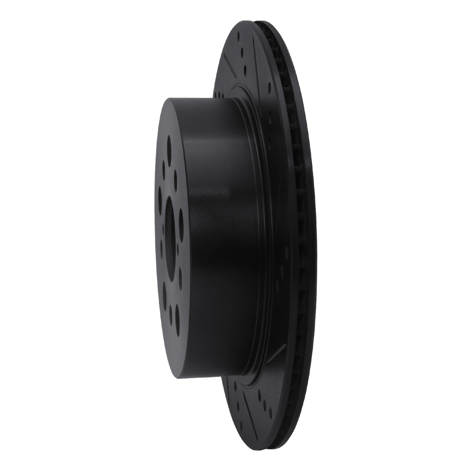 DYN 633-75010R DFC Brake Rotor - Drilled and Slotted - Black
