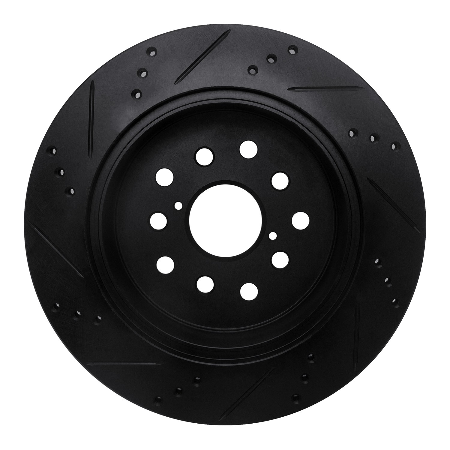 DYN 633-75010R DFC Brake Rotor - Drilled and Slotted - Black - Image 2