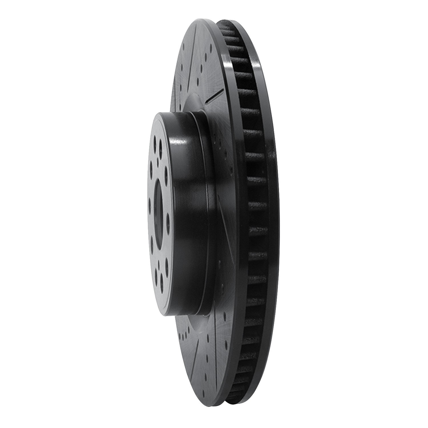 DYN 633-75017L DFC Brake Rotor - Drilled and Slotted - Black