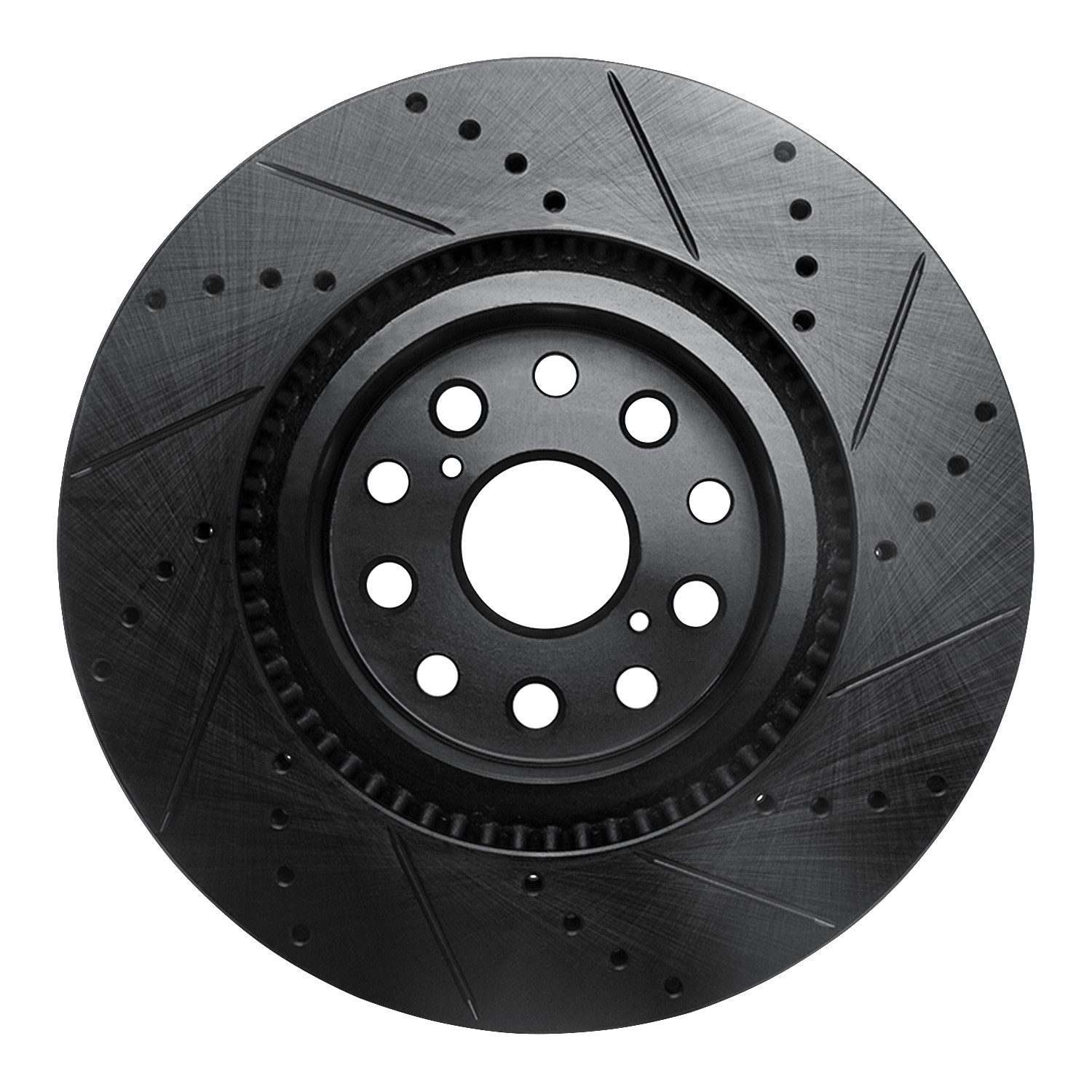 DYN 633-75017L DFC Brake Rotor - Drilled and Slotted - Black - Image 2