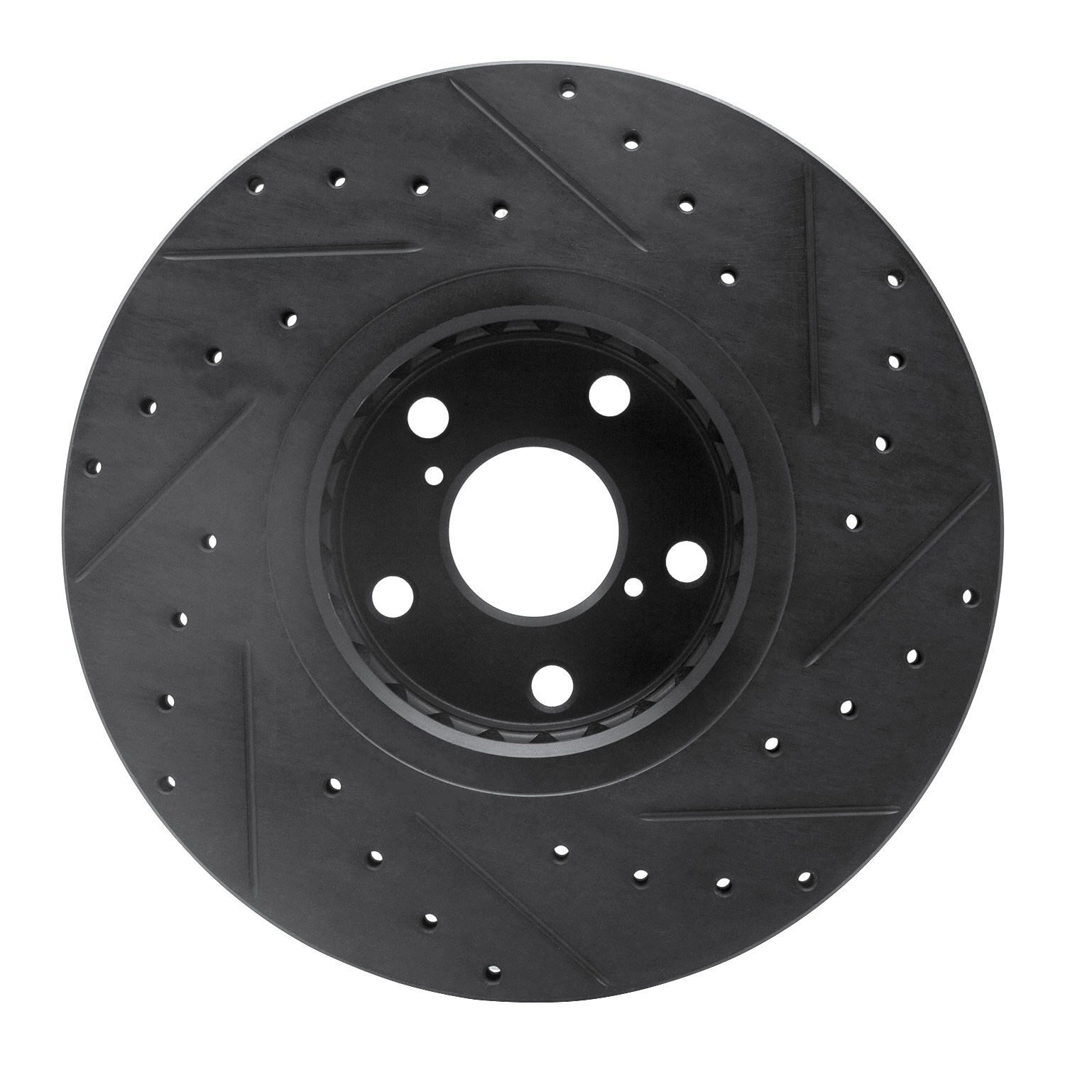 DYN 633-75023D DFC Brake Rotor - Drilled and Slotted - Black - Image 2