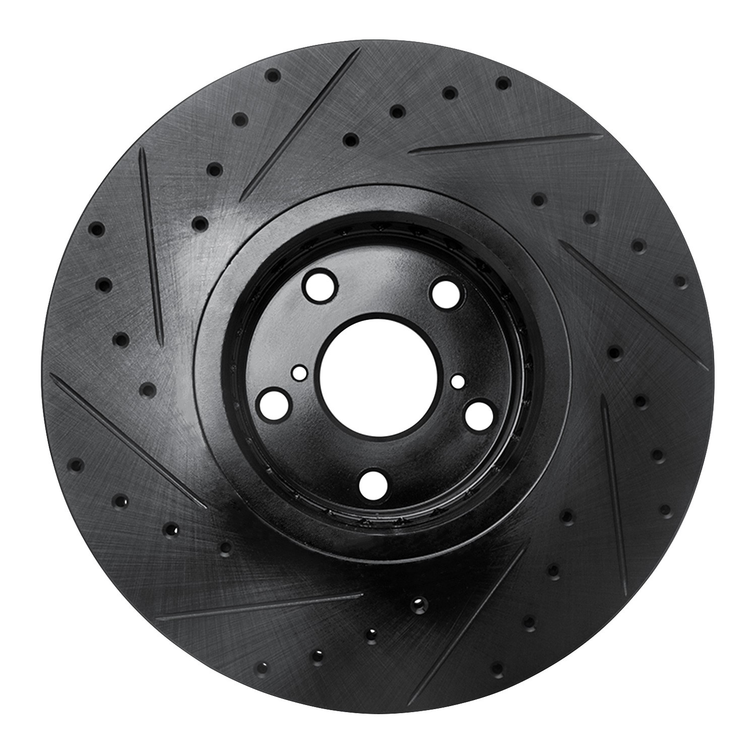 DYN 633-75024D DFC Brake Rotor - Drilled and Slotted - Black - Image 2