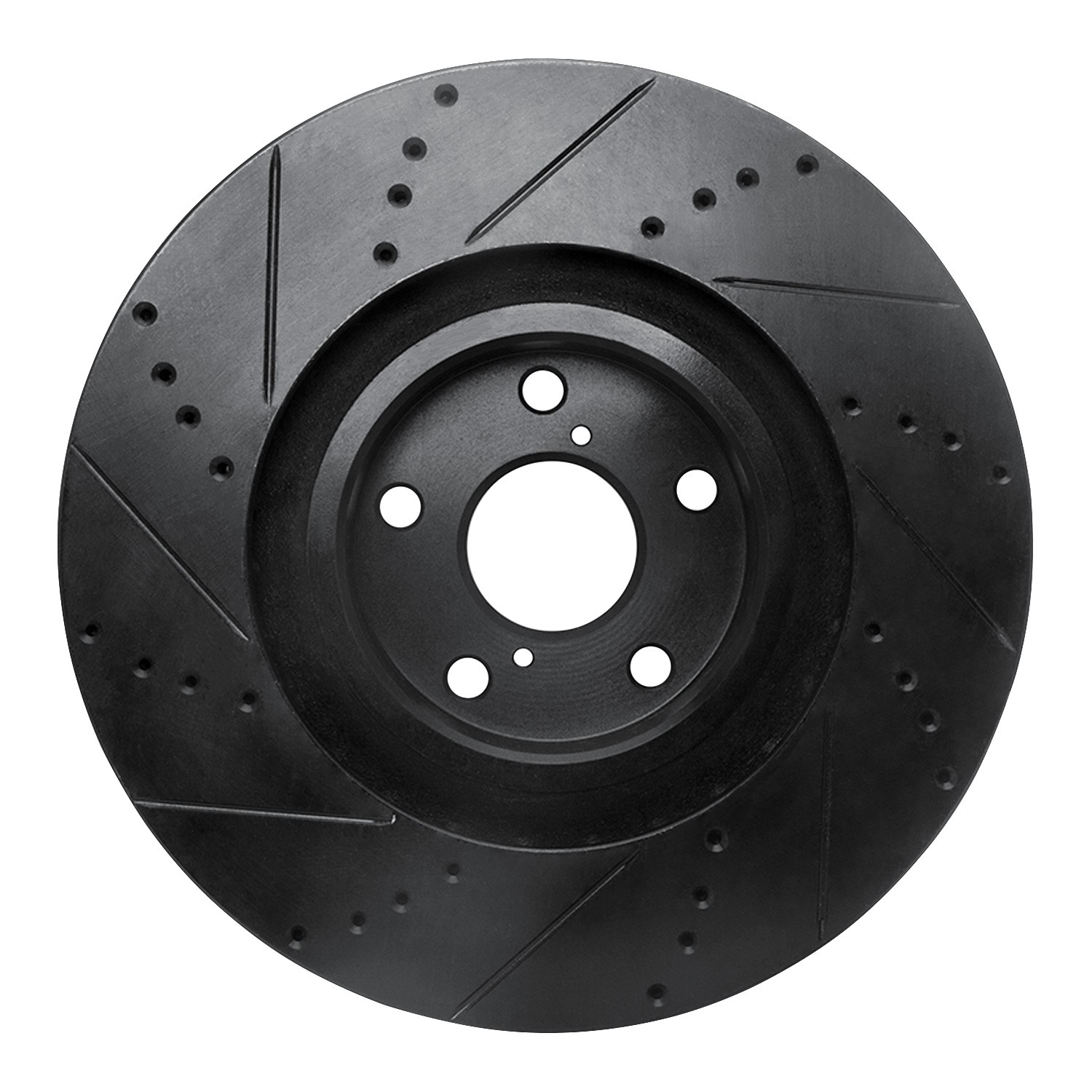 DYN 633-75028D DFC Brake Rotor - Drilled and Slotted - Black - Image 2