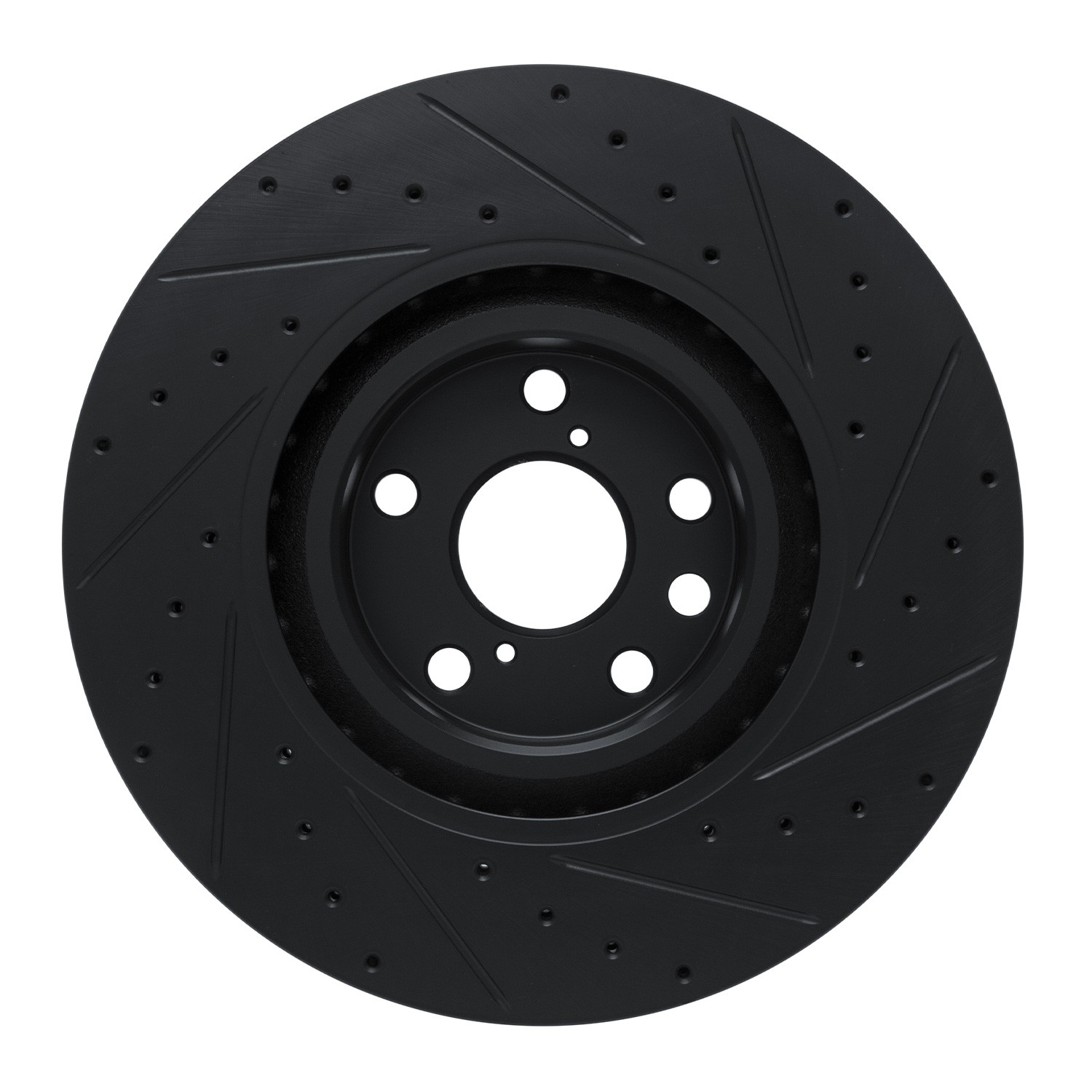 DYN 633-75054D DFC Brake Rotor - Drilled and Slotted - Black - Image 2