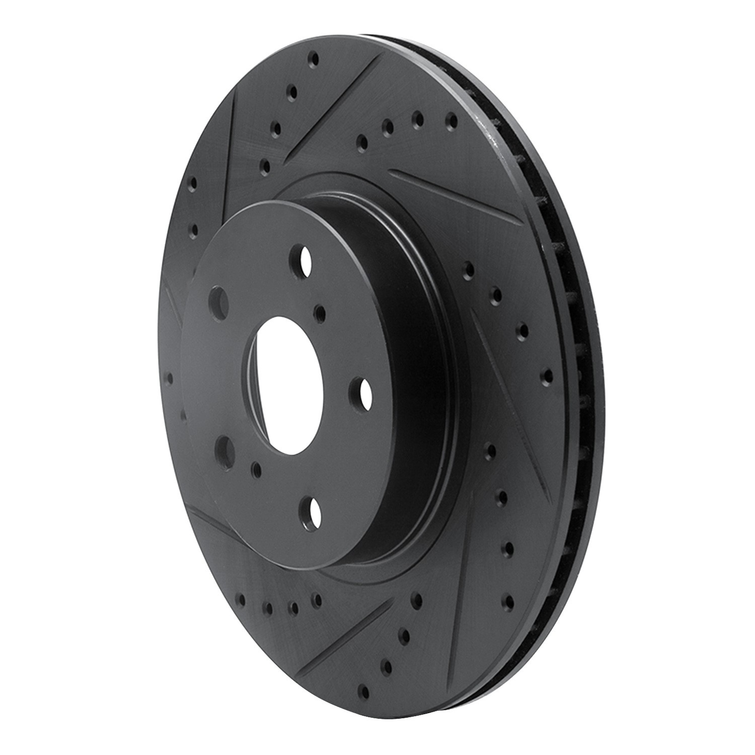 DYN 633-76028L DFC Brake Rotor - Drilled and Slotted - Black