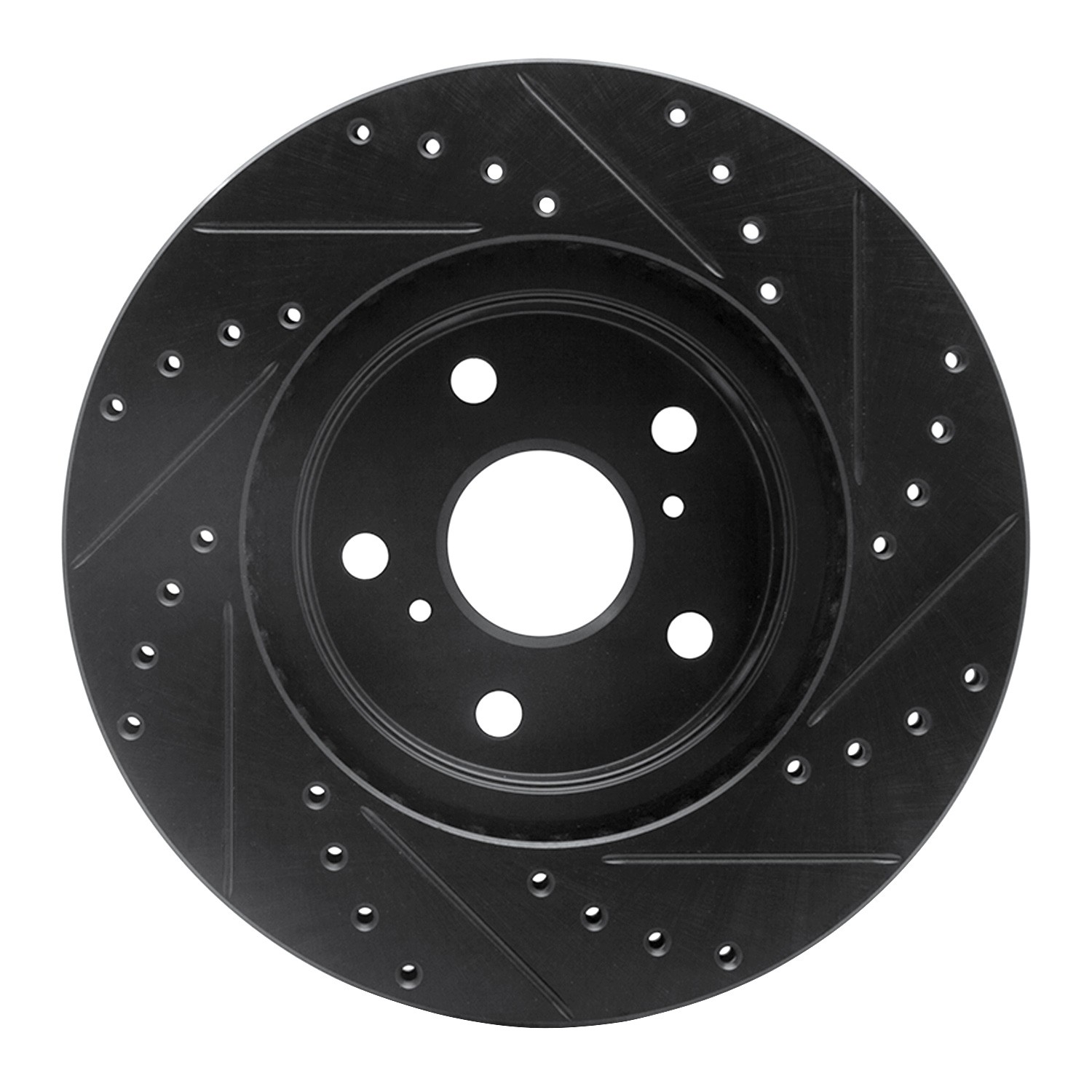 DYN 633-76028L DFC Brake Rotor - Drilled and Slotted - Black - Image 2