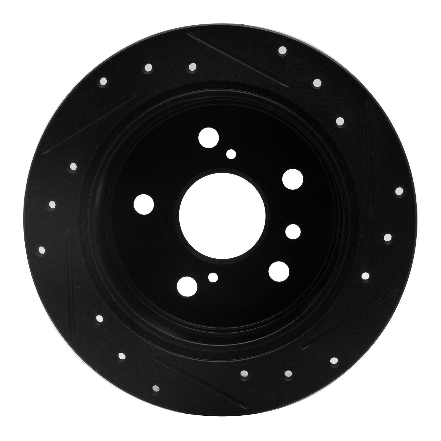 DYN 633-76054L DFC Brake Rotor - Drilled and Slotted - Black - Image 2