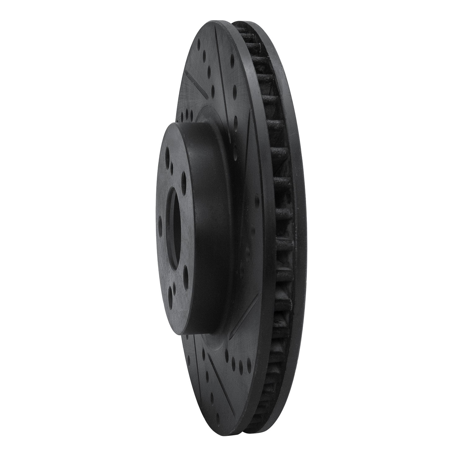 DYN 633-76068R DFC Brake Rotor - Drilled and Slotted - Black