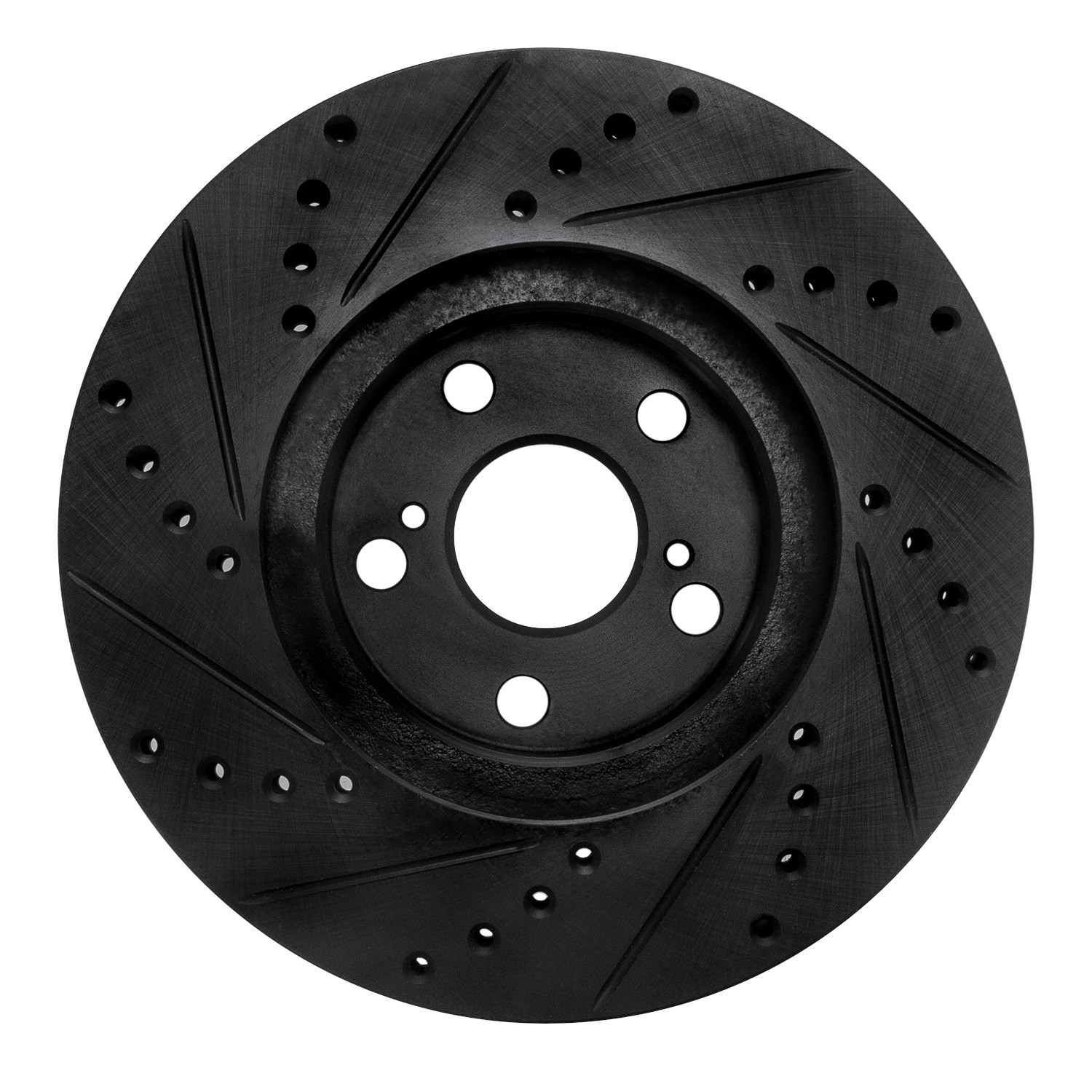 DYN 633-76068R DFC Brake Rotor - Drilled and Slotted - Black - Image 2