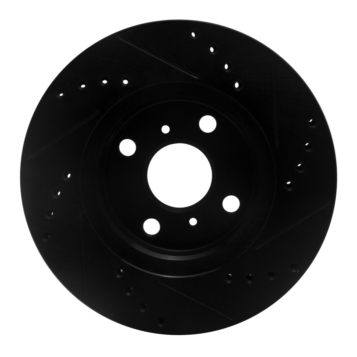 DYN 633-76072L DFC Brake Rotor - Drilled and Slotted - Black - Image 2