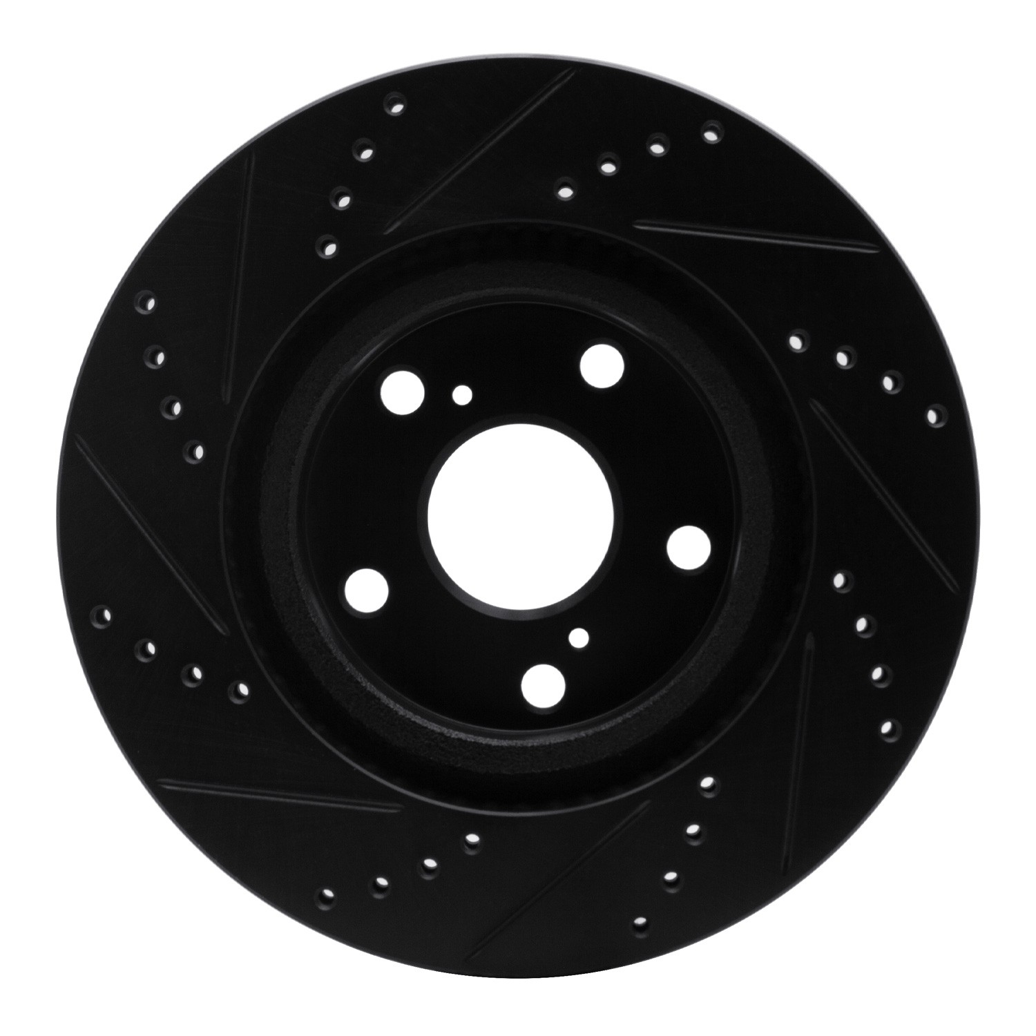 DYN 633-76080R DFC Brake Rotor - Drilled and Slotted - Black - Image 2