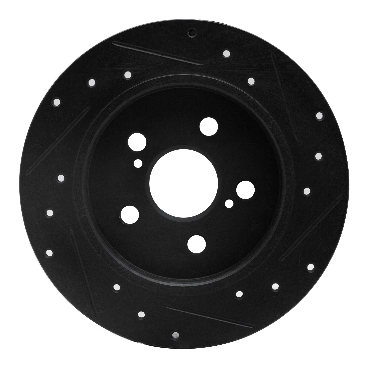 DYN 633-76083L DFC Brake Rotor - Drilled and Slotted - Black - Image 2
