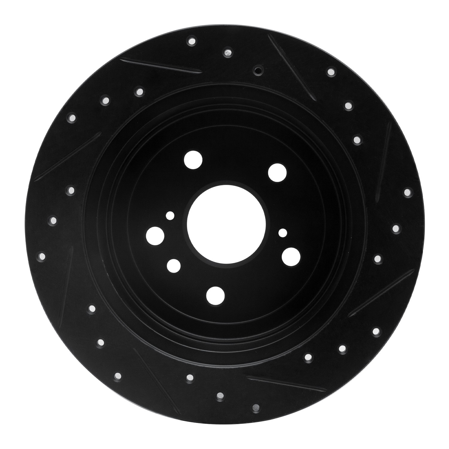 DYN 633-76086L DFC Brake Rotor - Drilled and Slotted - Black - Image 2