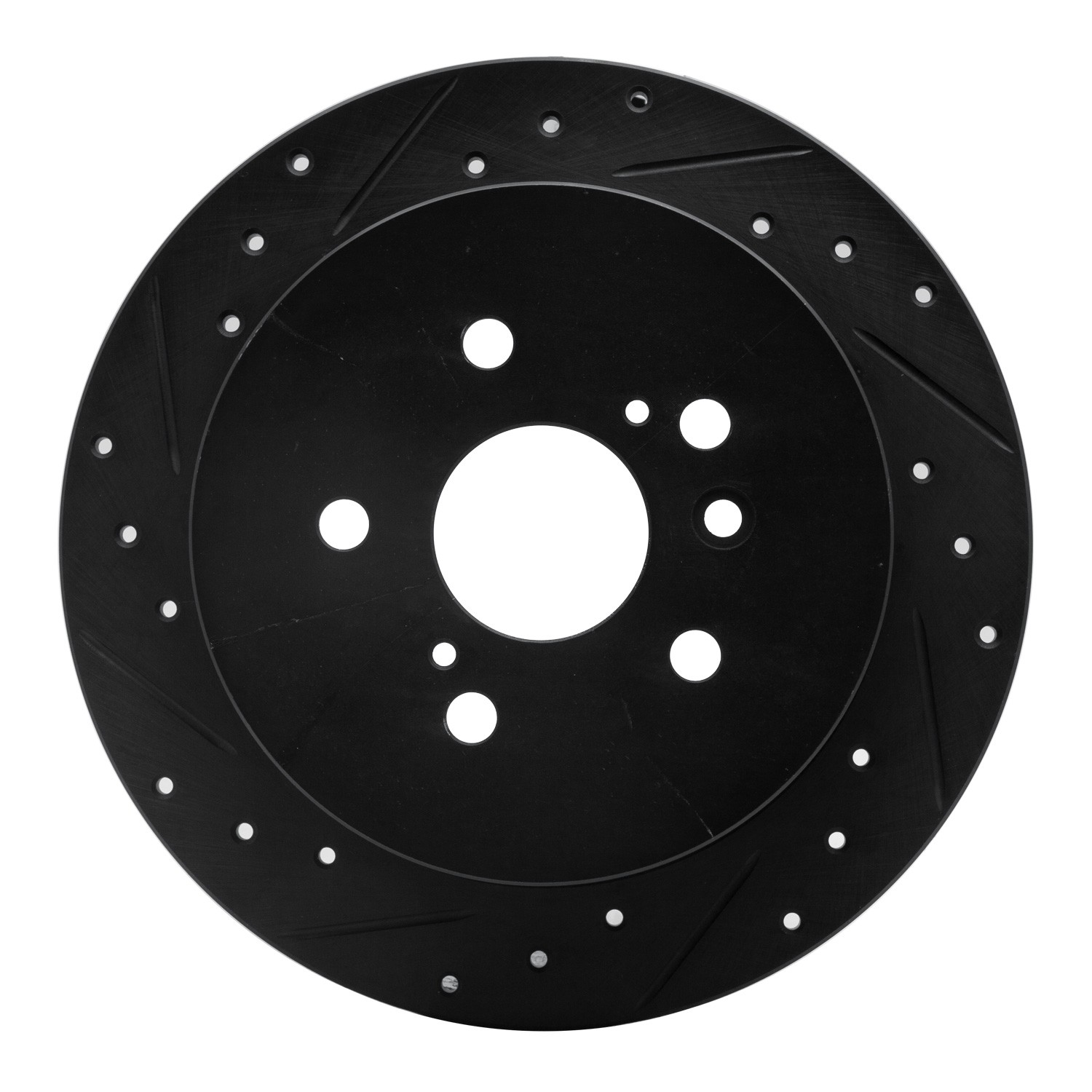 DYN 633-76086L DFC Brake Rotor - Drilled and Slotted - Black - Image 3