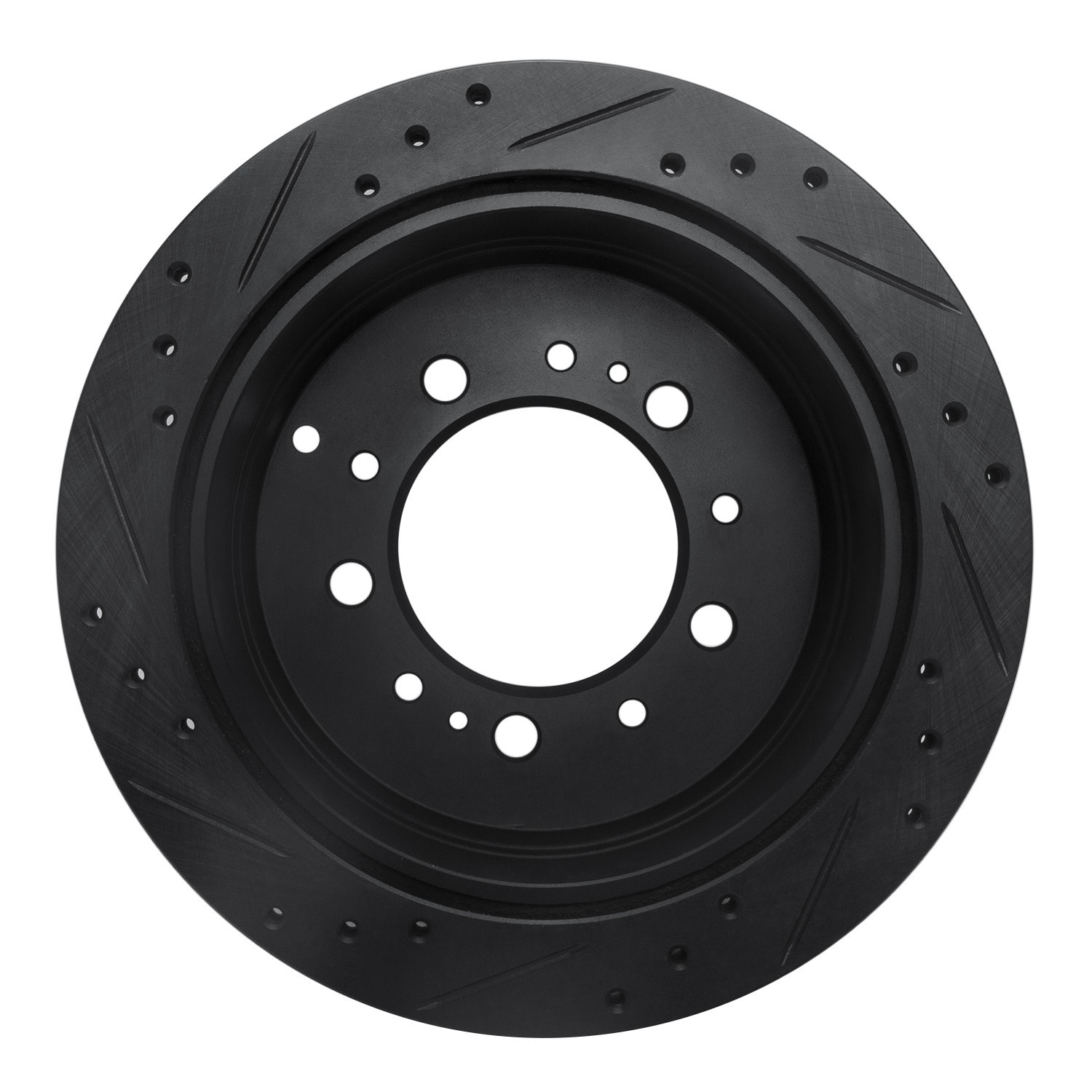 DYN 633-76113R DFC Brake Rotor - Drilled and Slotted - Black - Image 2