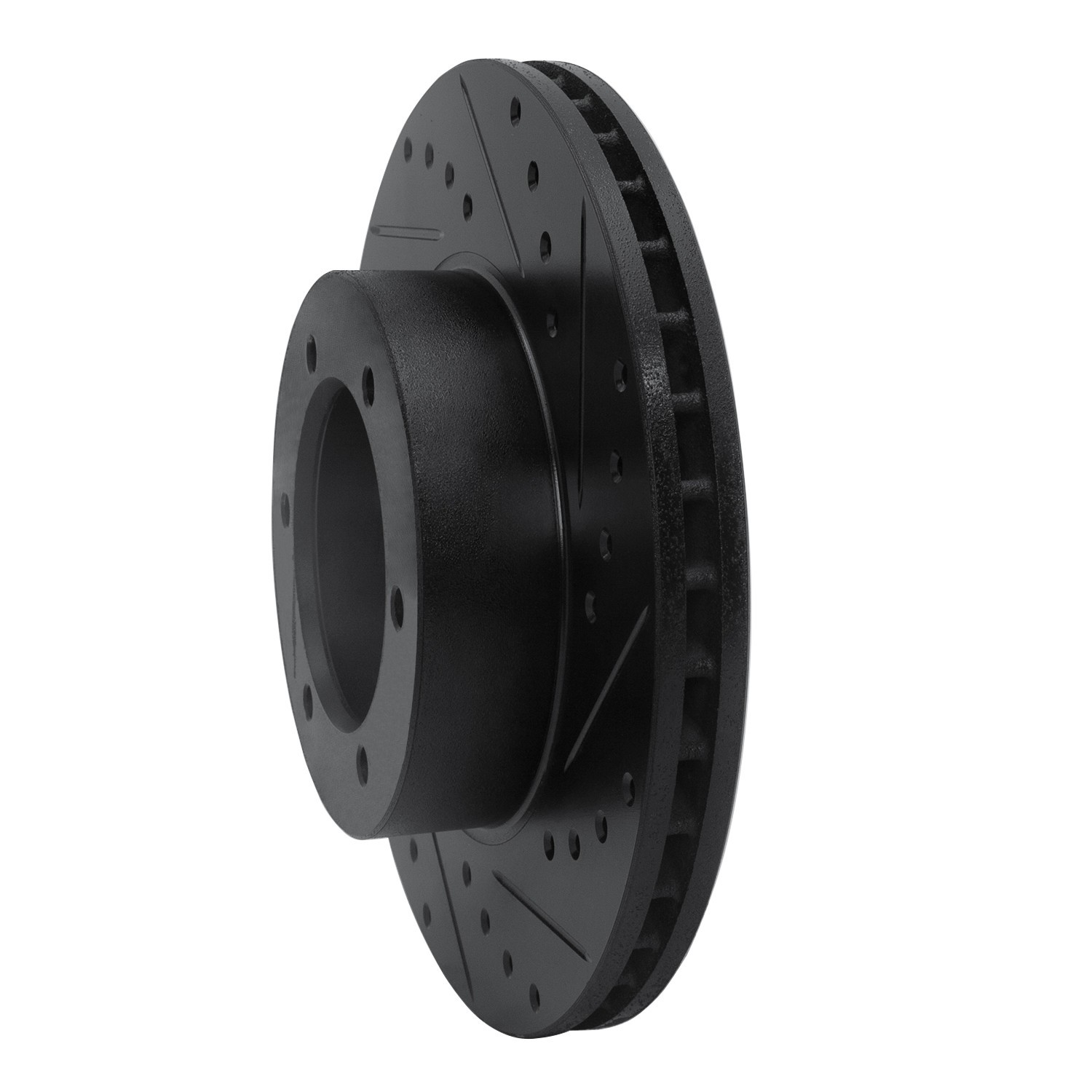DYN 633-76115R DFC Brake Rotor - Drilled and Slotted - Black