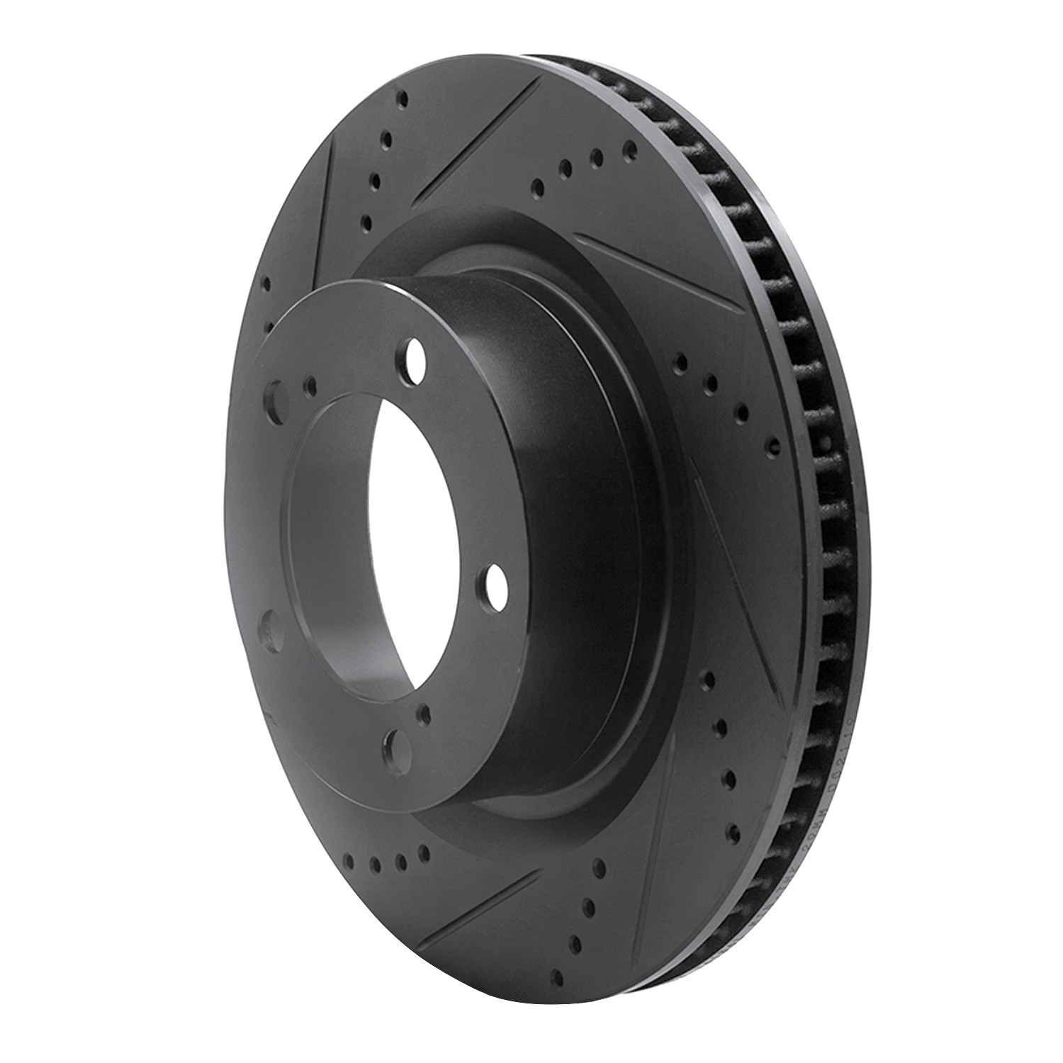 DYN 633-76136L DFC Brake Rotor - Drilled and Slotted - Black