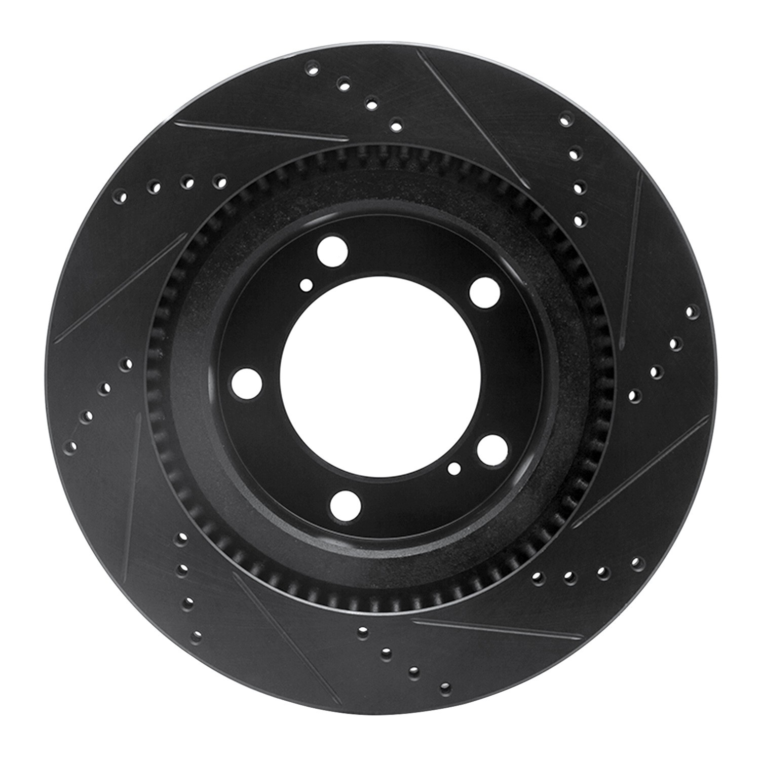 DYN 633-76136L DFC Brake Rotor - Drilled and Slotted - Black - Image 2
