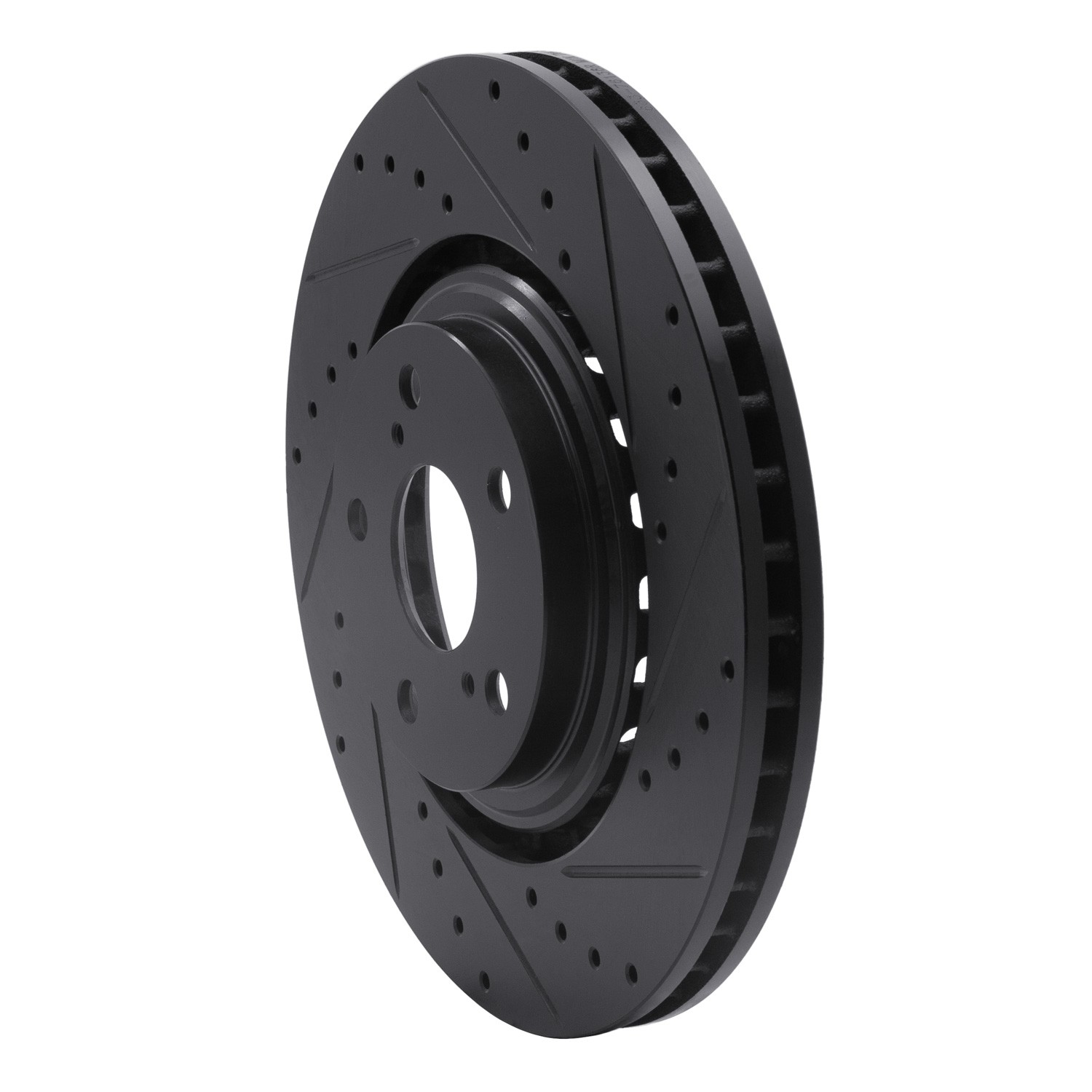 DYN 633-76138R DFC Brake Rotor - Drilled and Slotted - Black
