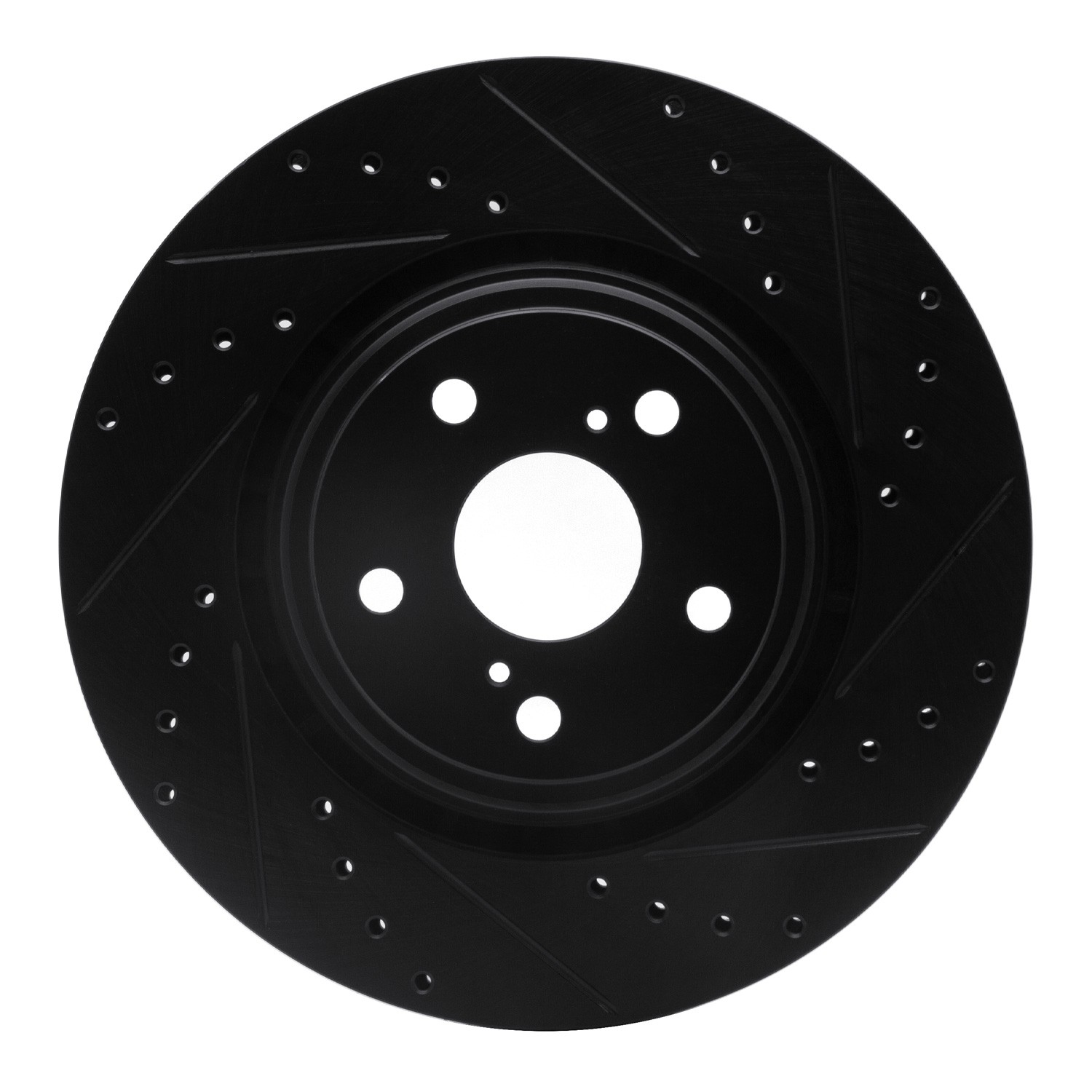DYN 633-76138R DFC Brake Rotor - Drilled and Slotted - Black - Image 3