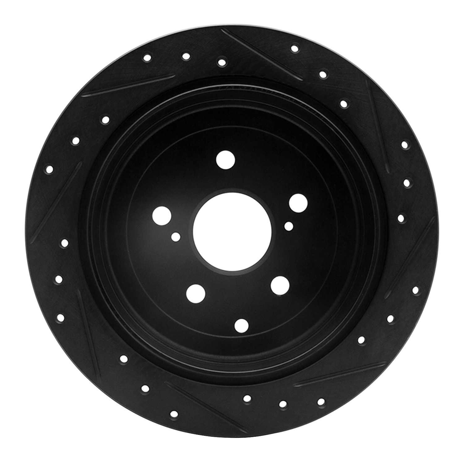 DYN 633-76141L DFC Brake Rotor - Drilled and Slotted - Black - Image 2
