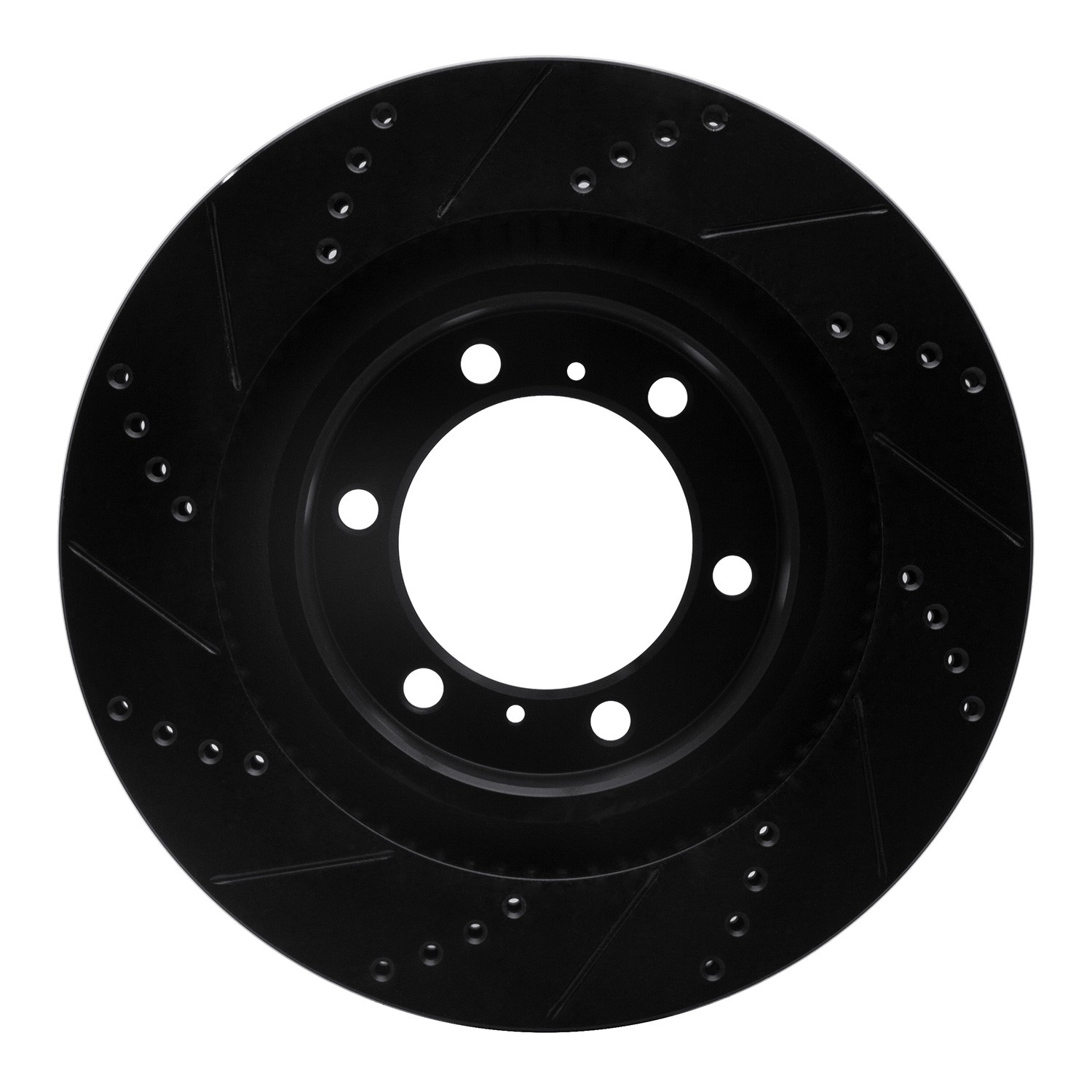 DYN 633-76142R DFC Brake Rotor - Drilled and Slotted - Black - Image 2