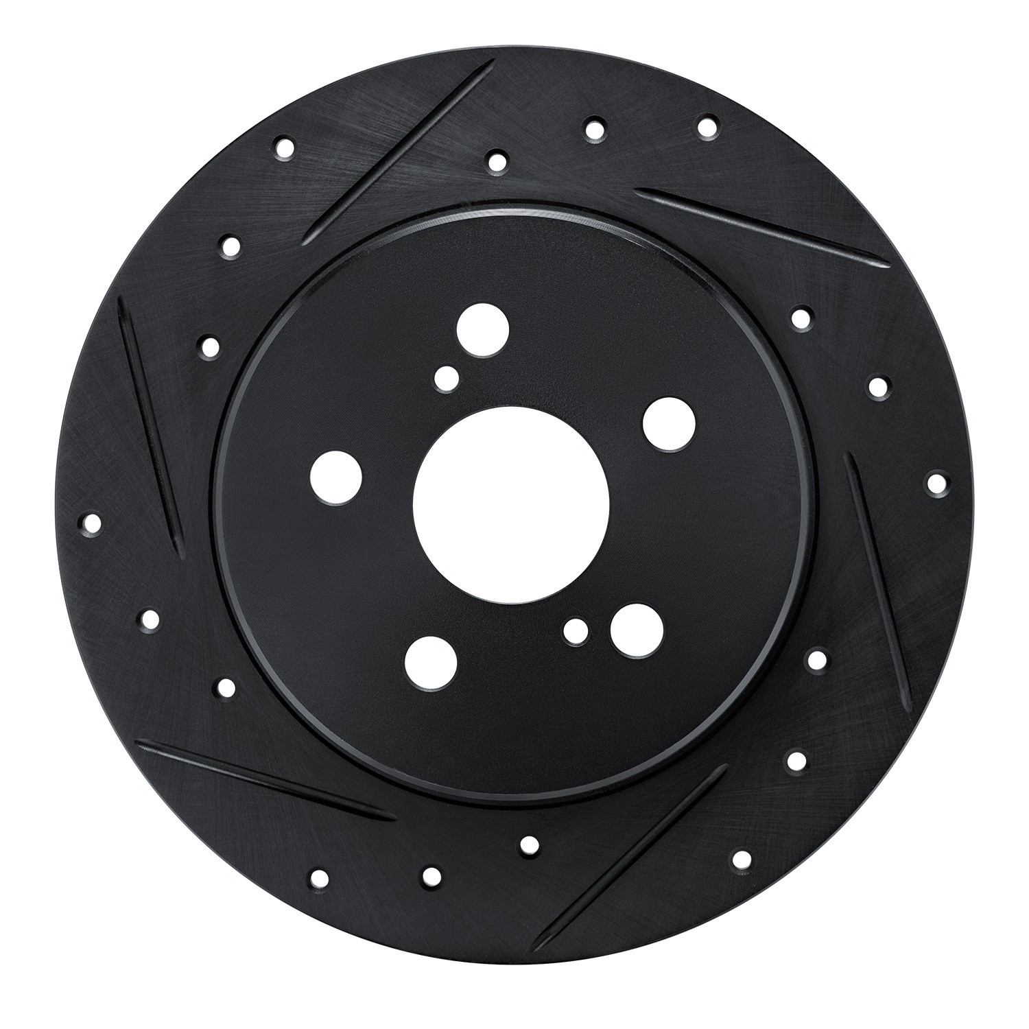 DYN 633-76156L DFC Brake Rotor - Drilled and Slotted - Black