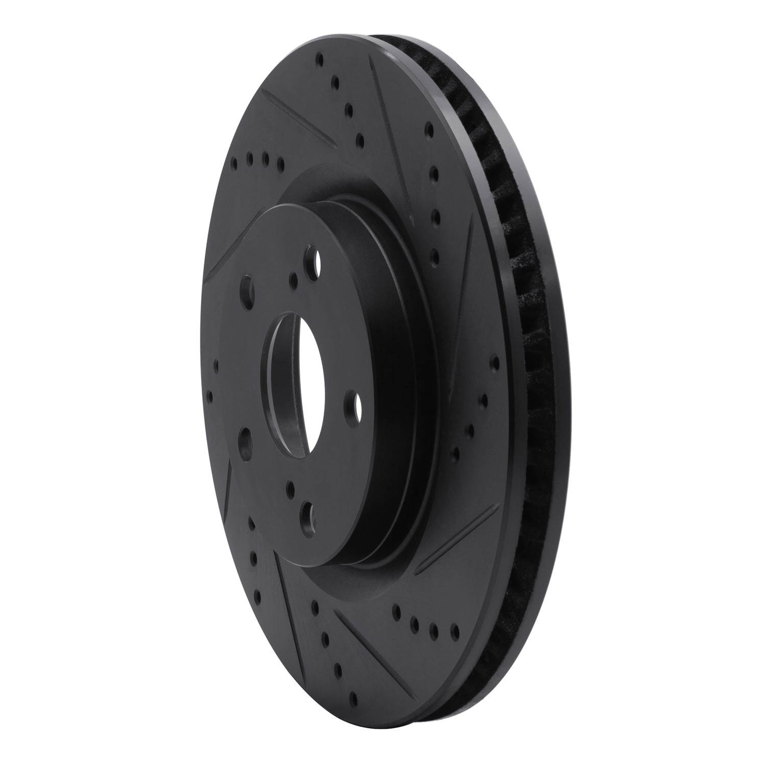 DYN 633-80068R DFC Brake Rotor - Drilled and Slotted - Black - Image 2