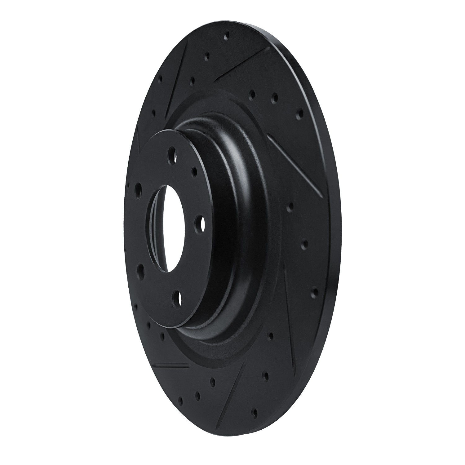 DYN 633-80077L DFC Brake Rotor - Drilled and Slotted - Black