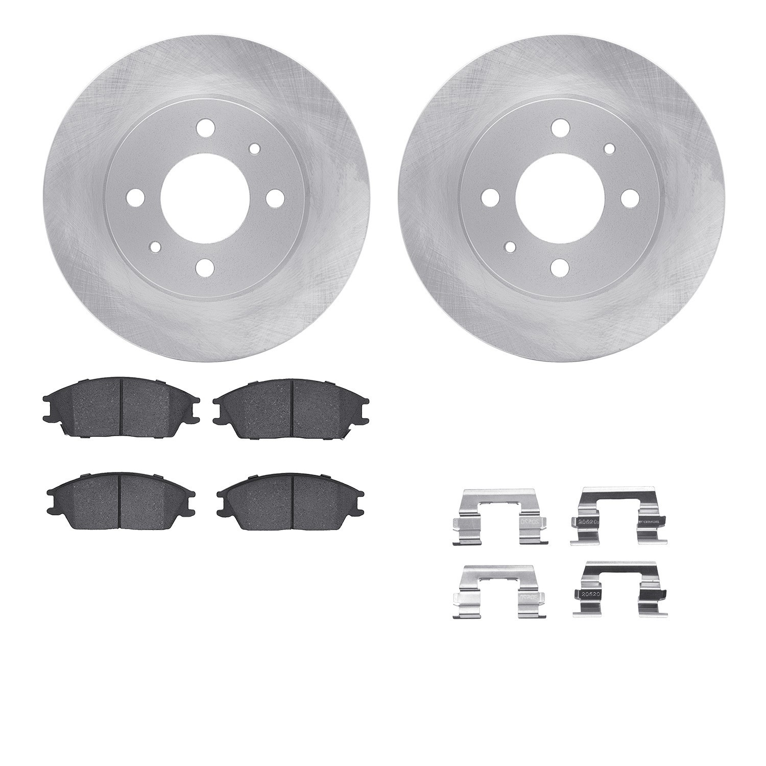 DYN 6512-03168 DFC Brake Rotor with 5000 Brake Pads and Hardware Kit