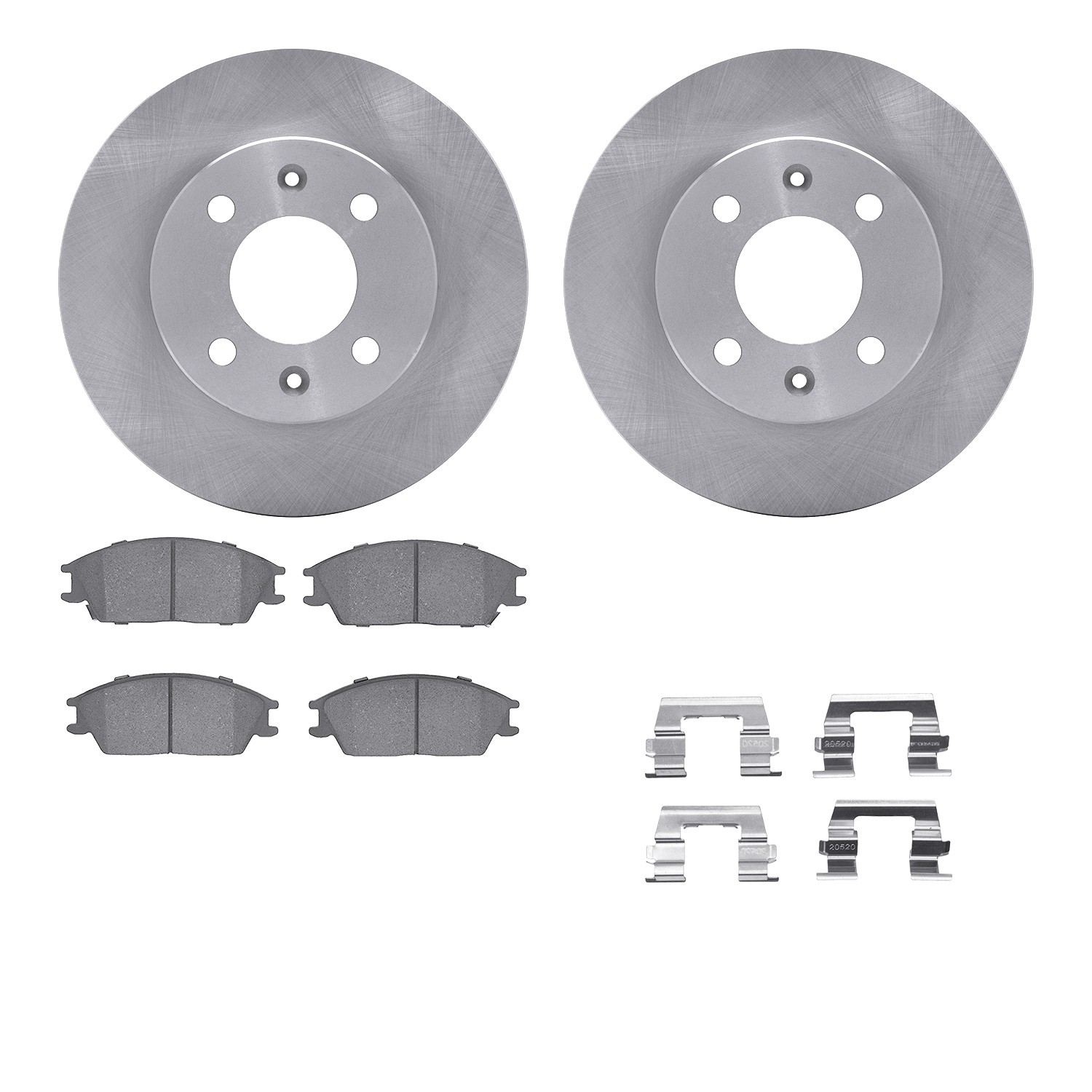 DYN 6512-03204 DFC Brake Rotor with 5000 Brake Pads and Hardware Kit