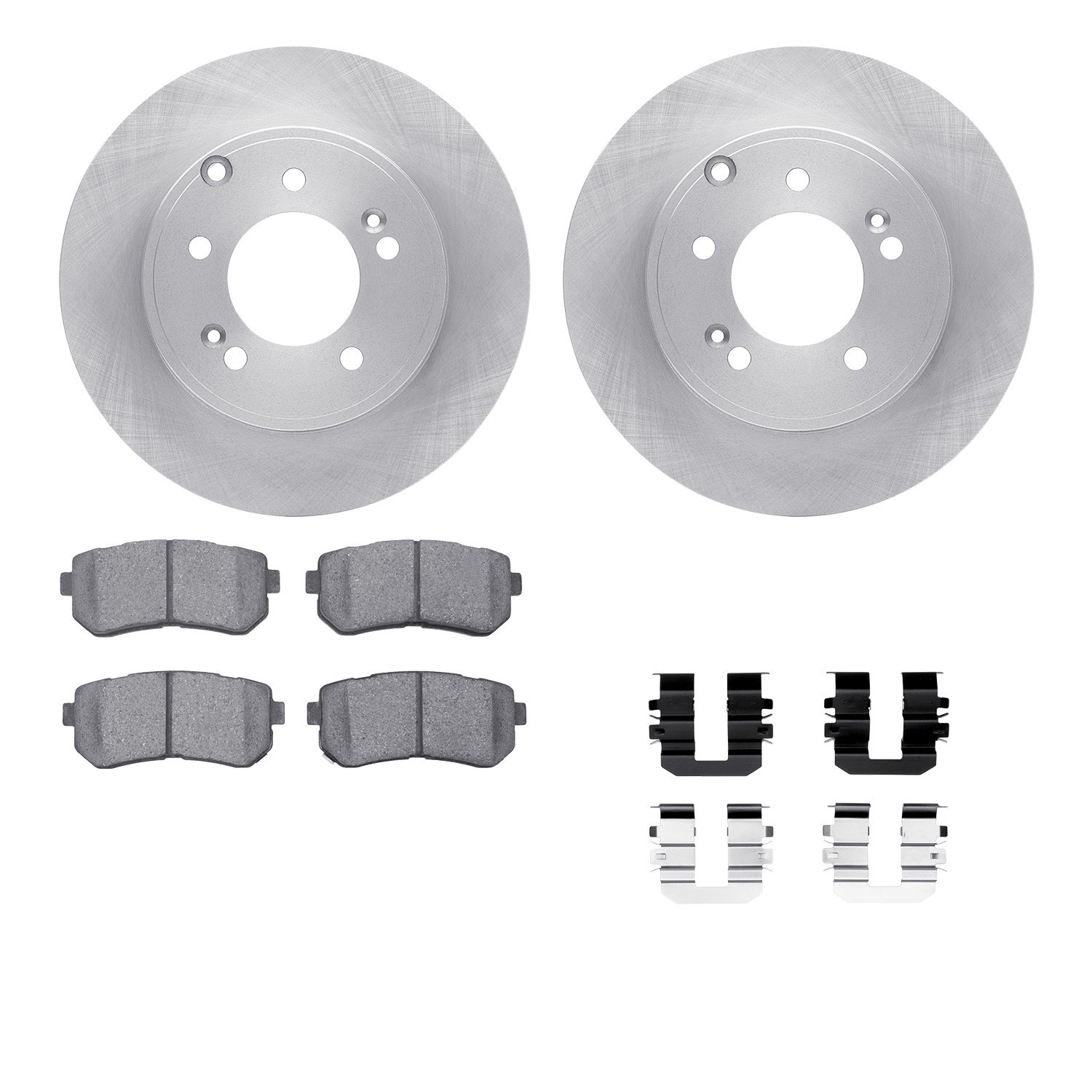 DYN 6512-03258 DFC Brake Rotor with 5000 Brake Pads and Hardware Kit