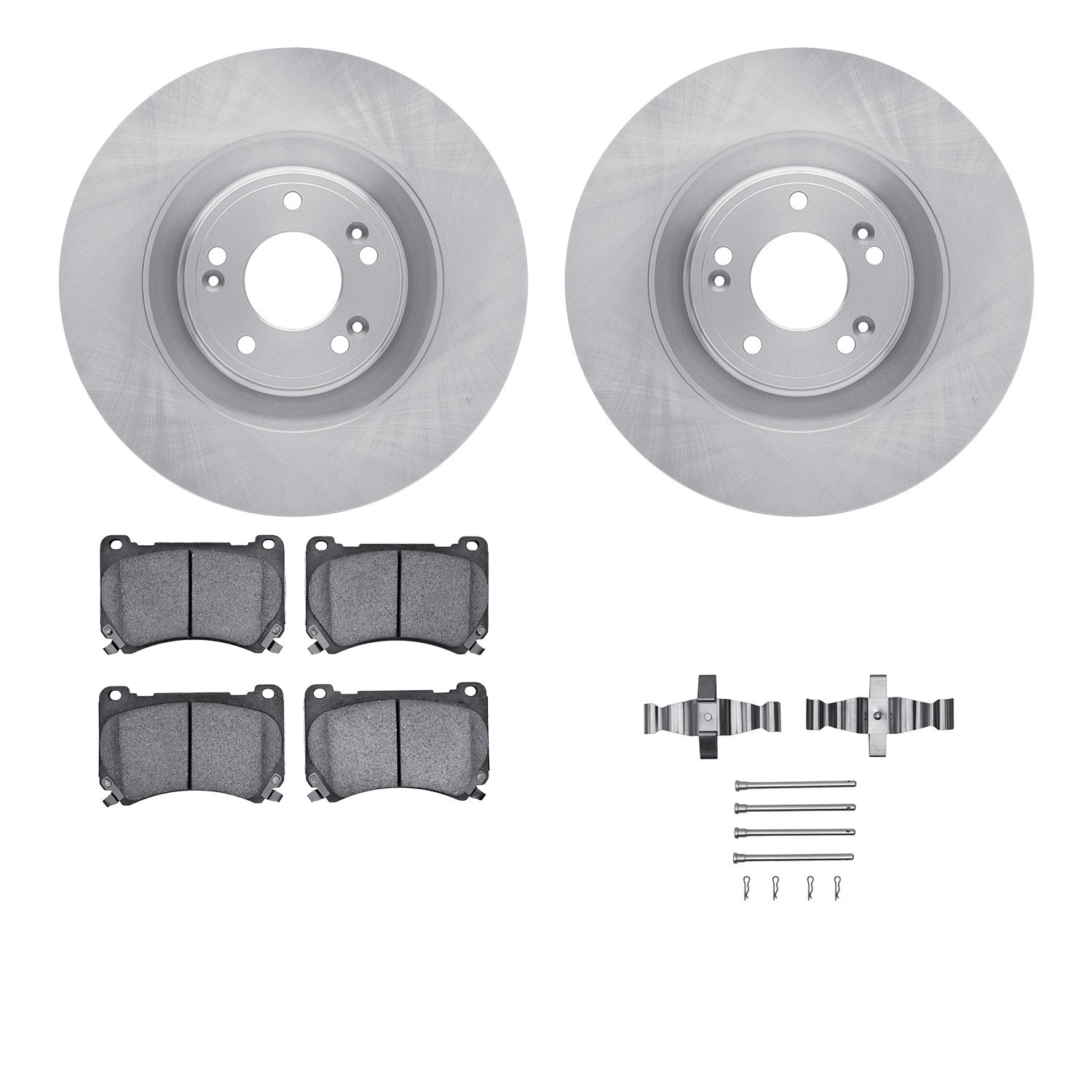 DYN 6512-03314 DFC Brake Rotor with 5000 Brake Pads and Hardware Kit
