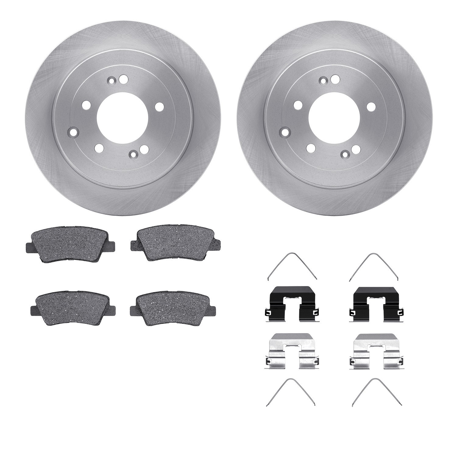 DYN 6512-03405 DFC Brake Rotor with 5000 Brake Pads and Hardware Kit
