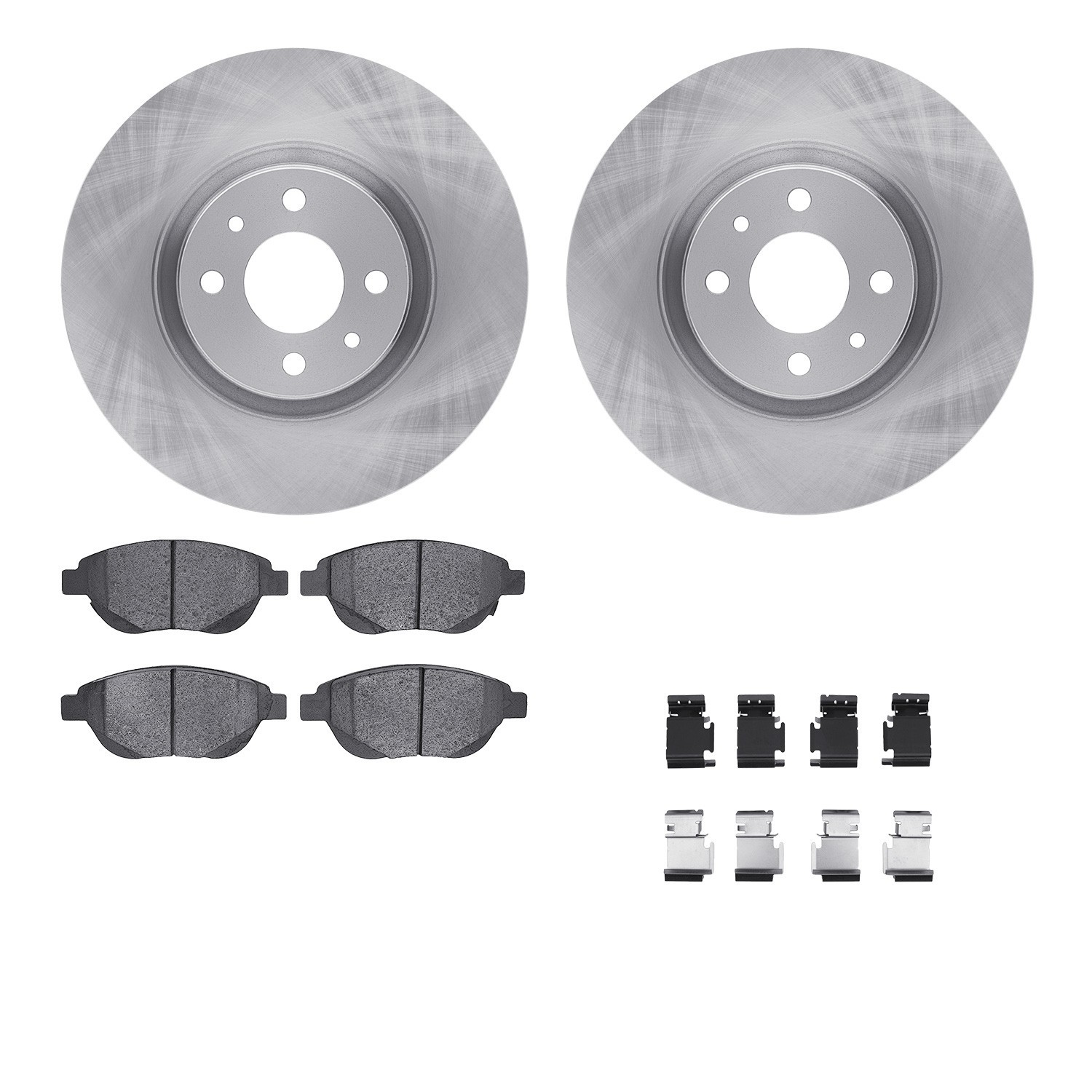 DYN 6512-07027 DFC Brake Rotor with 5000 Brake Pads and Hardware Kit
