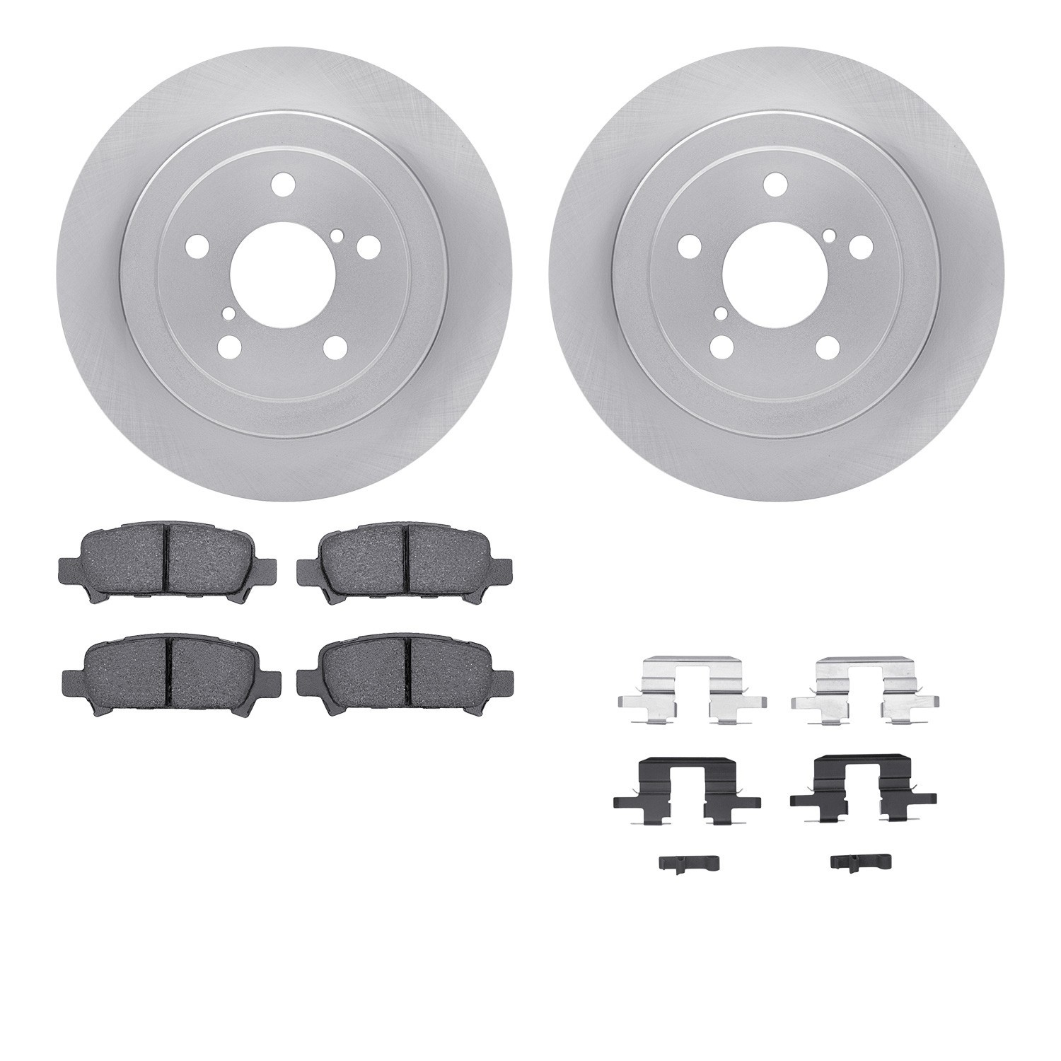DYN 6512-13076 DFC Brake Rotor with 5000 Brake Pads and Hardware Kit