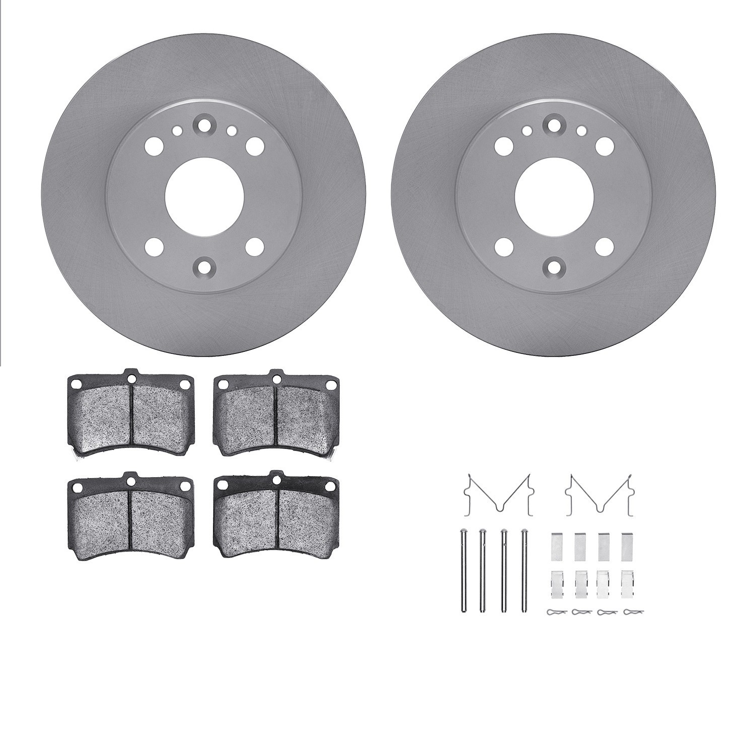 DYN 6512-21041 DFC Brake Rotor with 5000 Brake Pads and Hardware Kit