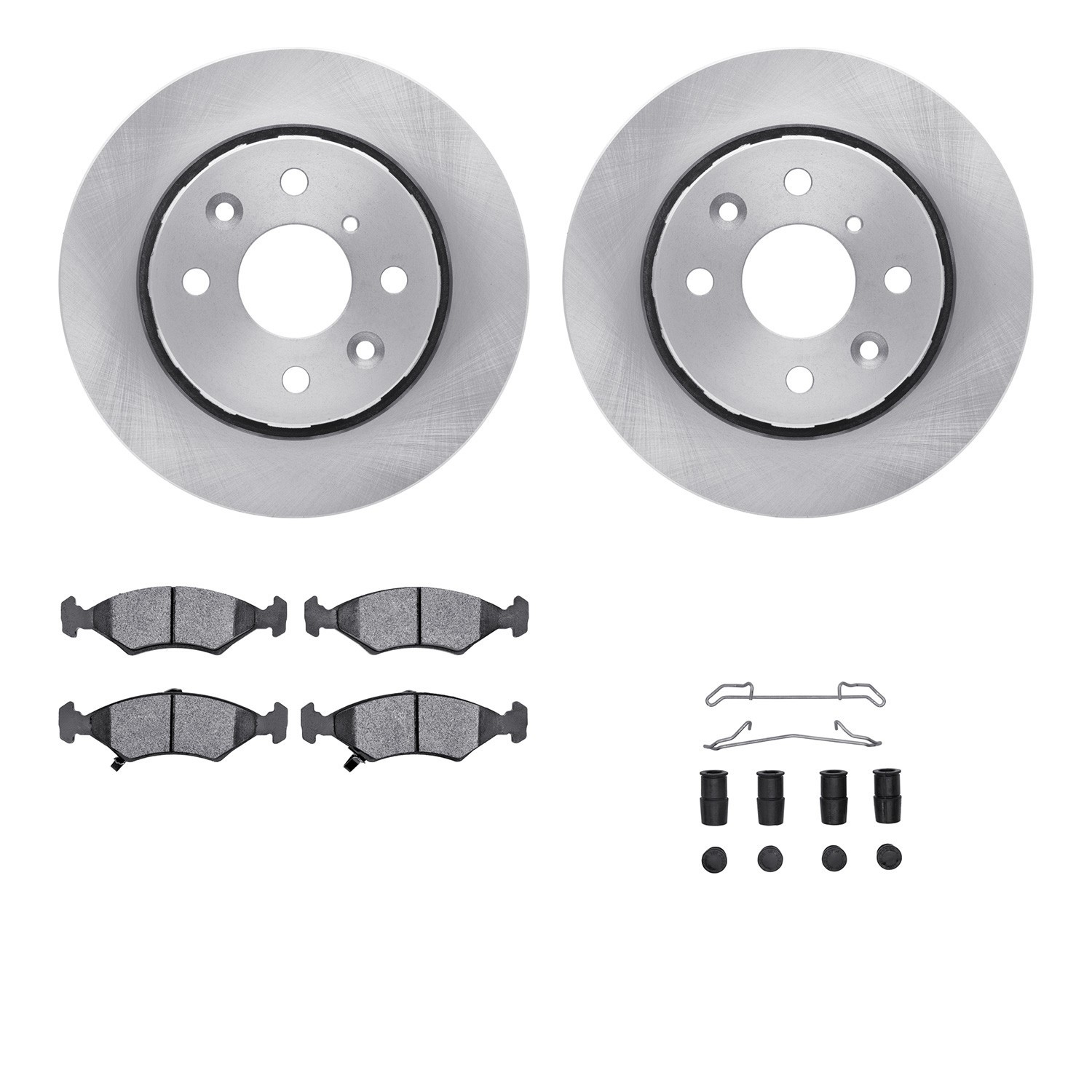 DYN 6512-21044 DFC Brake Rotor with 5000 Brake Pads and Hardware Kit