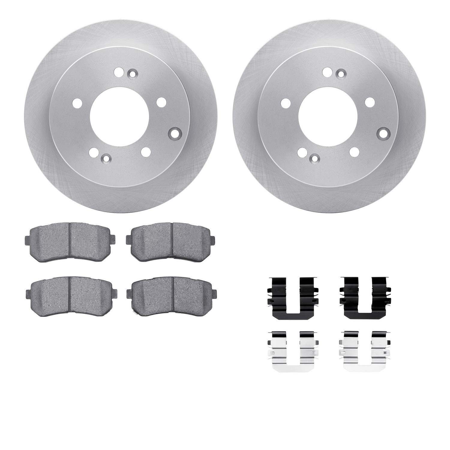 DYN 6512-21090 DFC Brake Rotor with 5000 Brake Pads and Hardware Kit