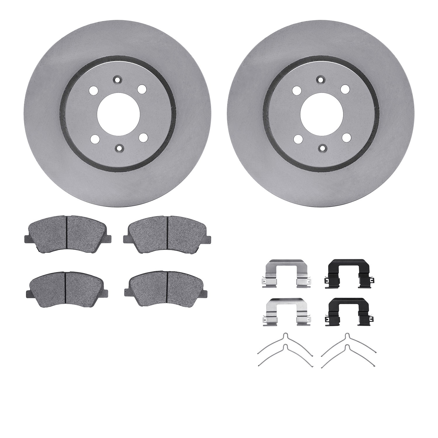 DYN 6512-21115 DFC Brake Rotor with 5000 Brake Pads and Hardware Kit