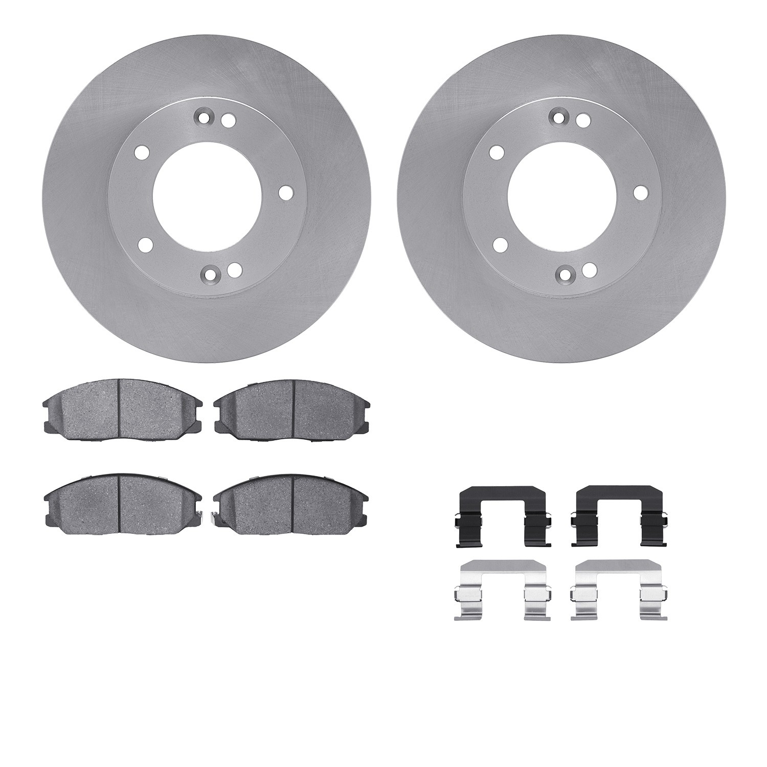 DYN 6512-21128 DFC Brake Rotor with 5000 Brake Pads and Hardware Kit