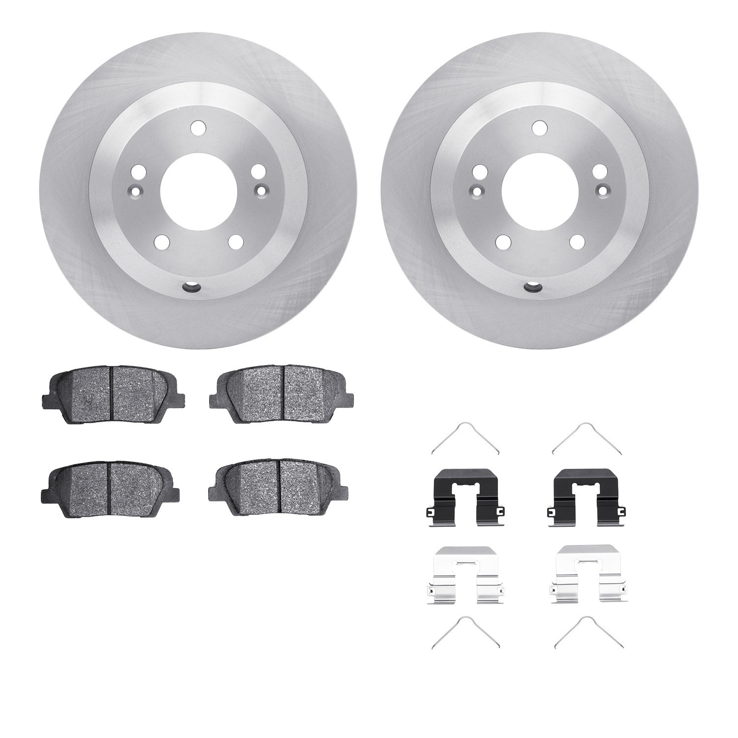 DYN 6512-21158 DFC Brake Rotor with 5000 Brake Pads and Hardware Kit
